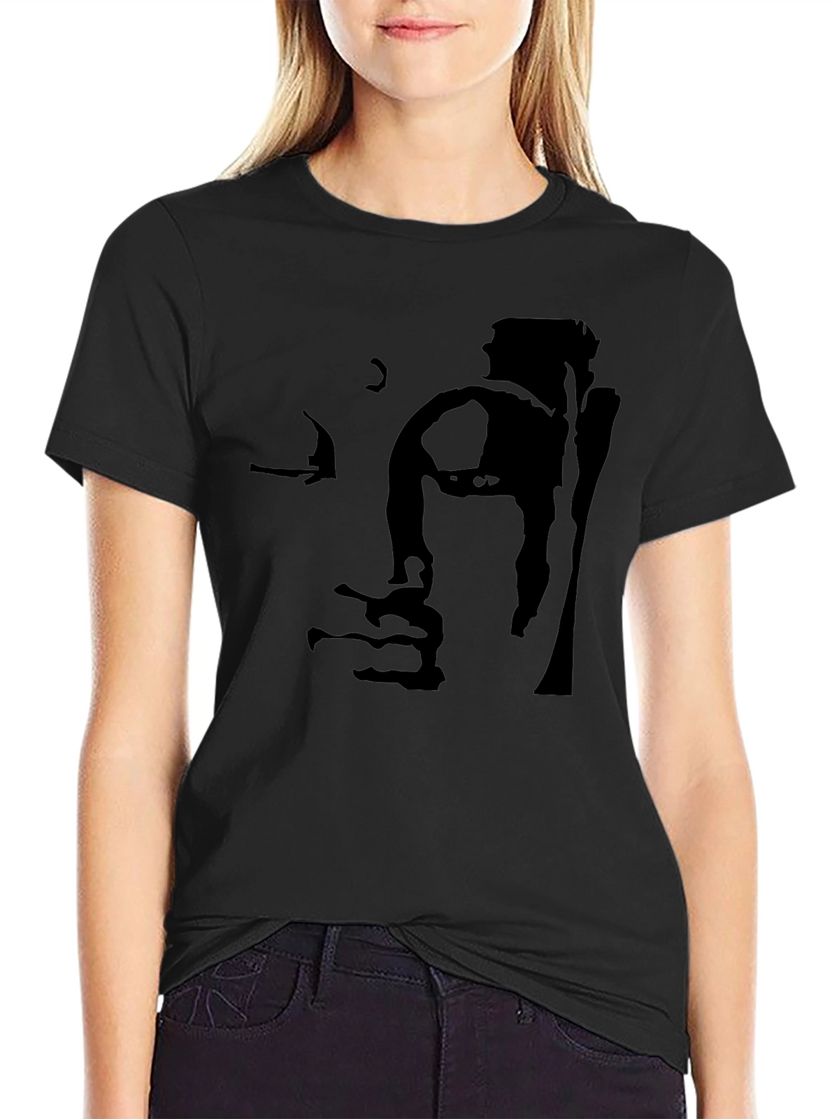 Buddha Face Black Graphic Tee