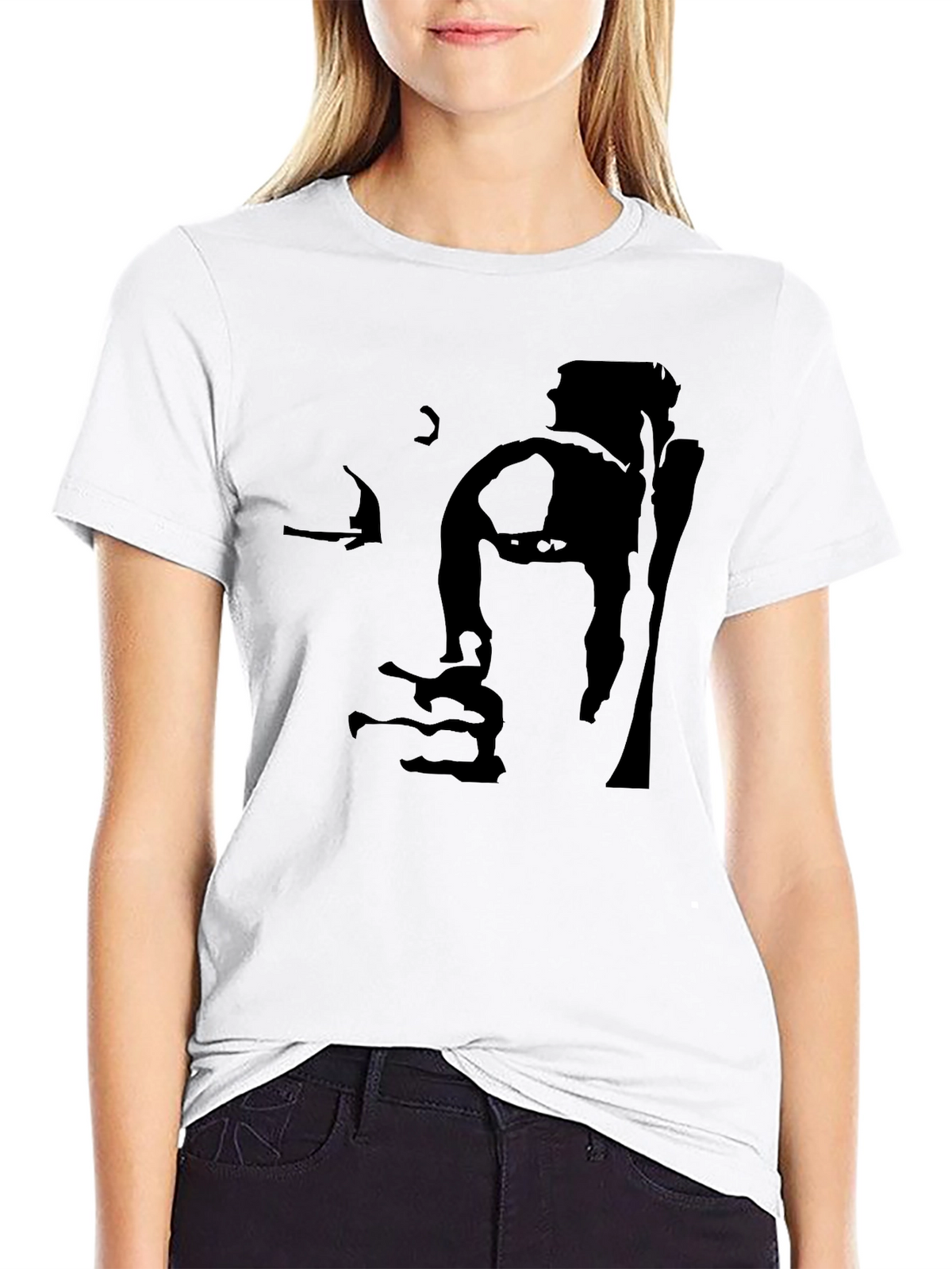 Buddha Face Black Graphic Tee