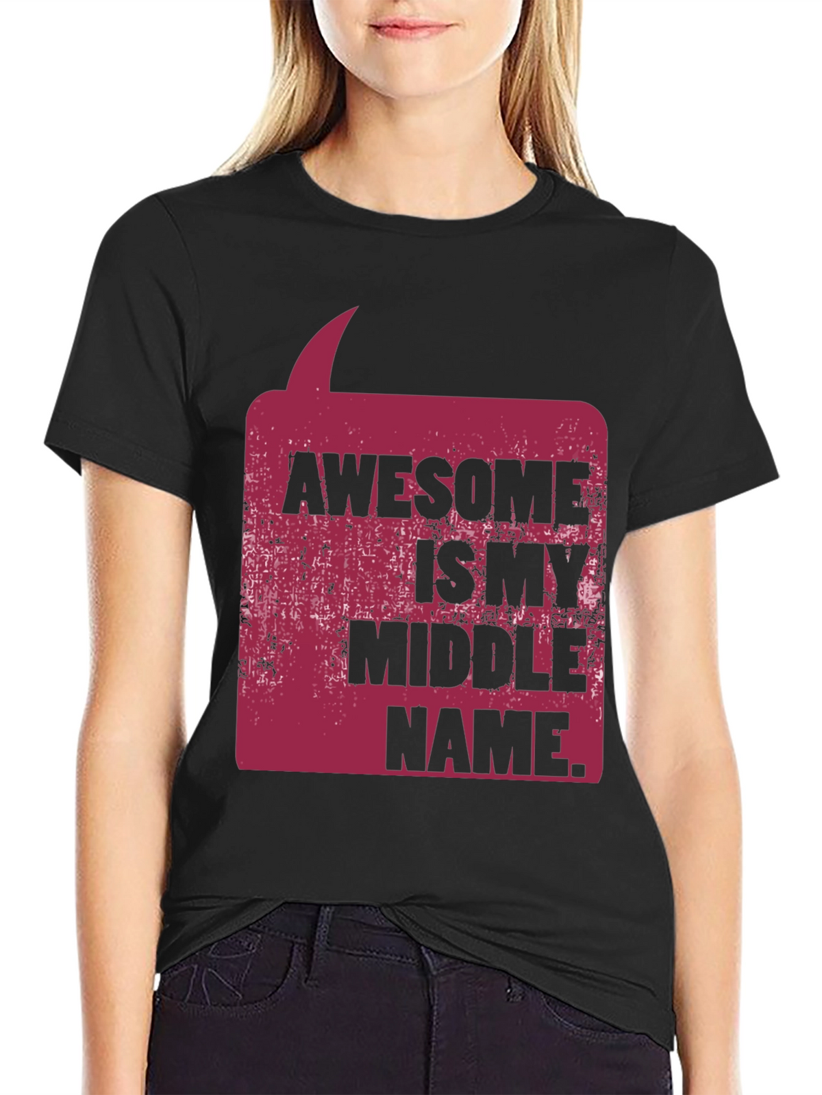 Awesome Middle Name Graphic Tee - Black