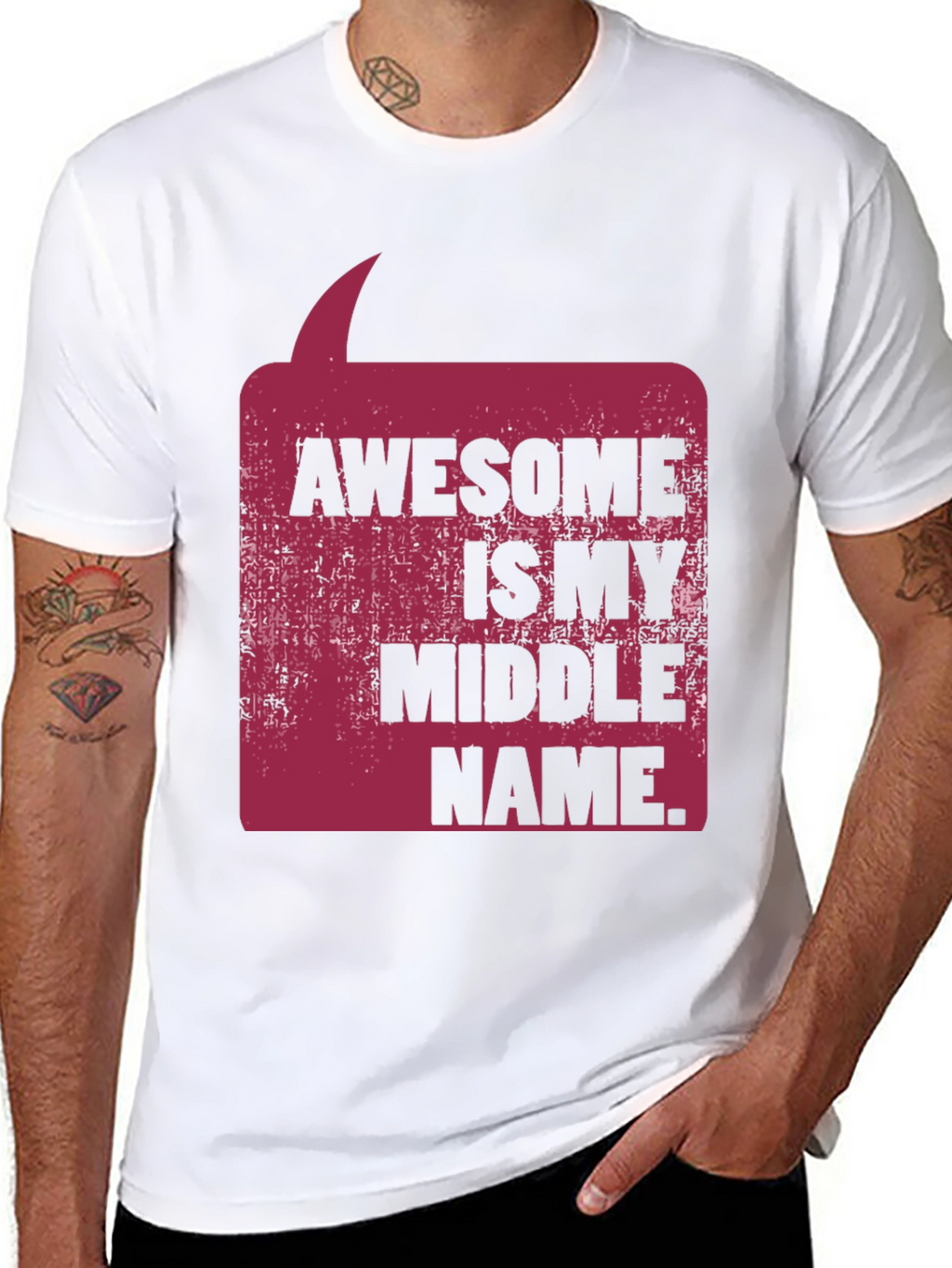 Awesome Middle Name Graphic Tee - Black