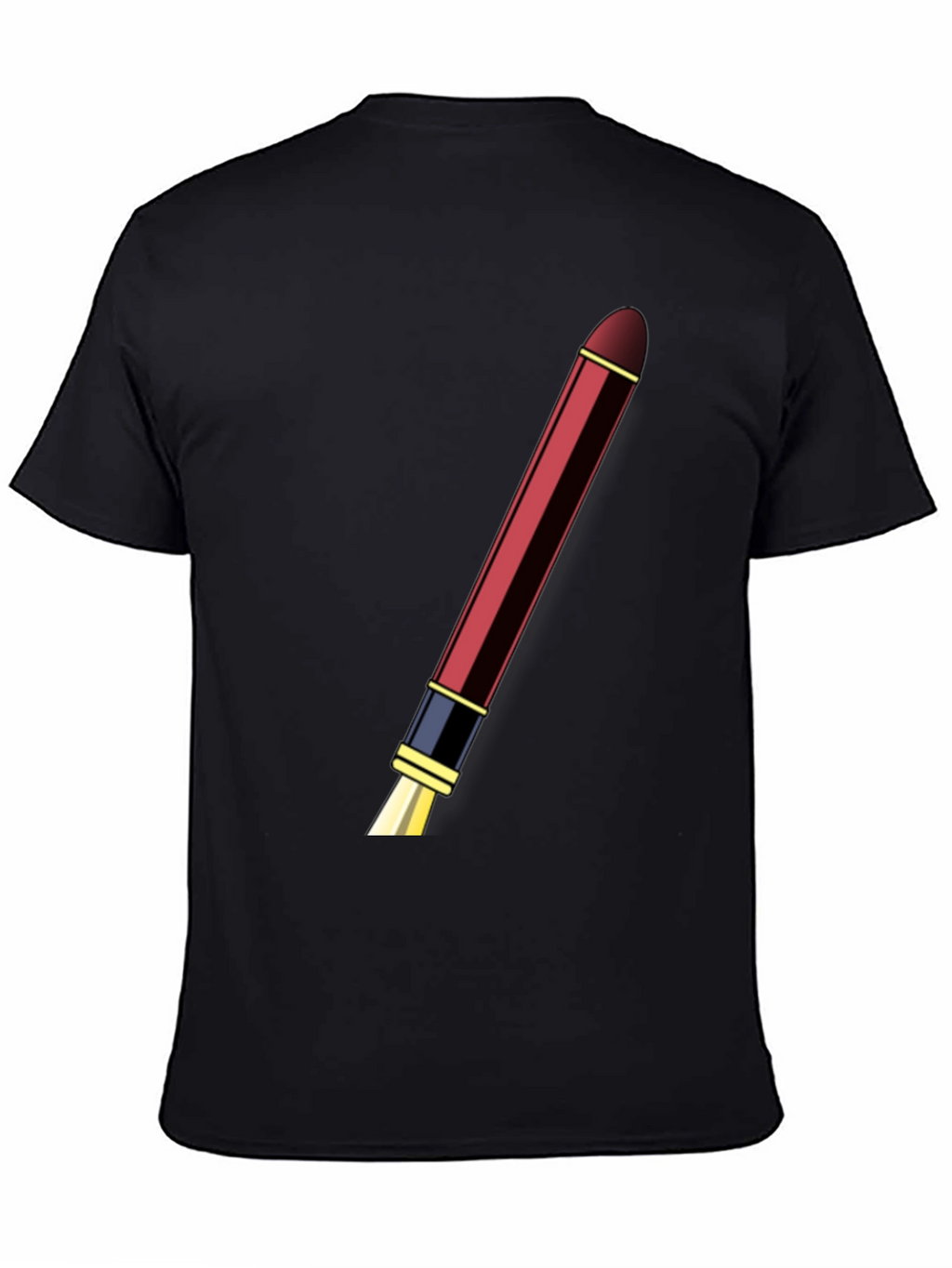 Mens Black T-shirt with Pen Design