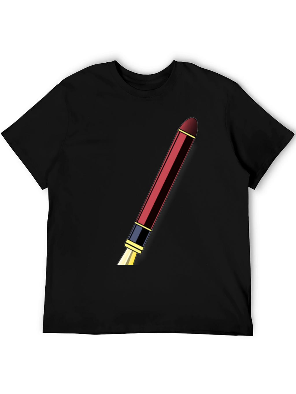 Mens Black T-shirt with Pen Design