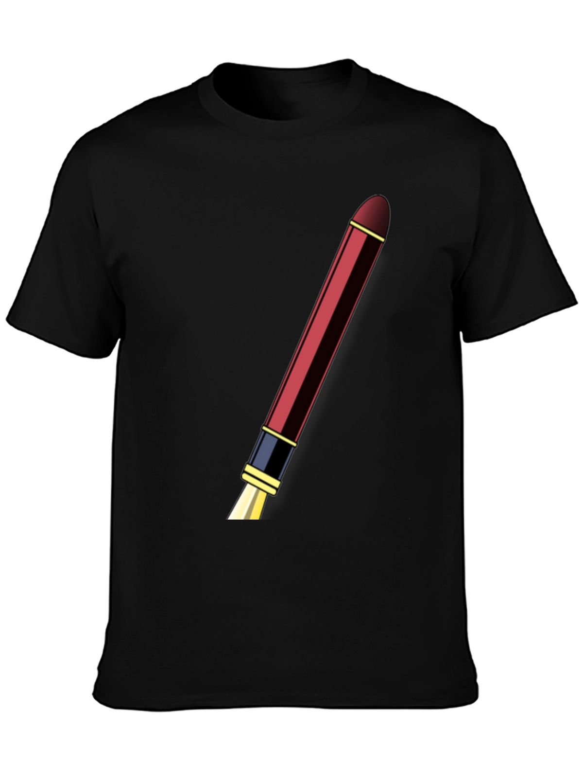 Mens Black T-shirt with Pen Design