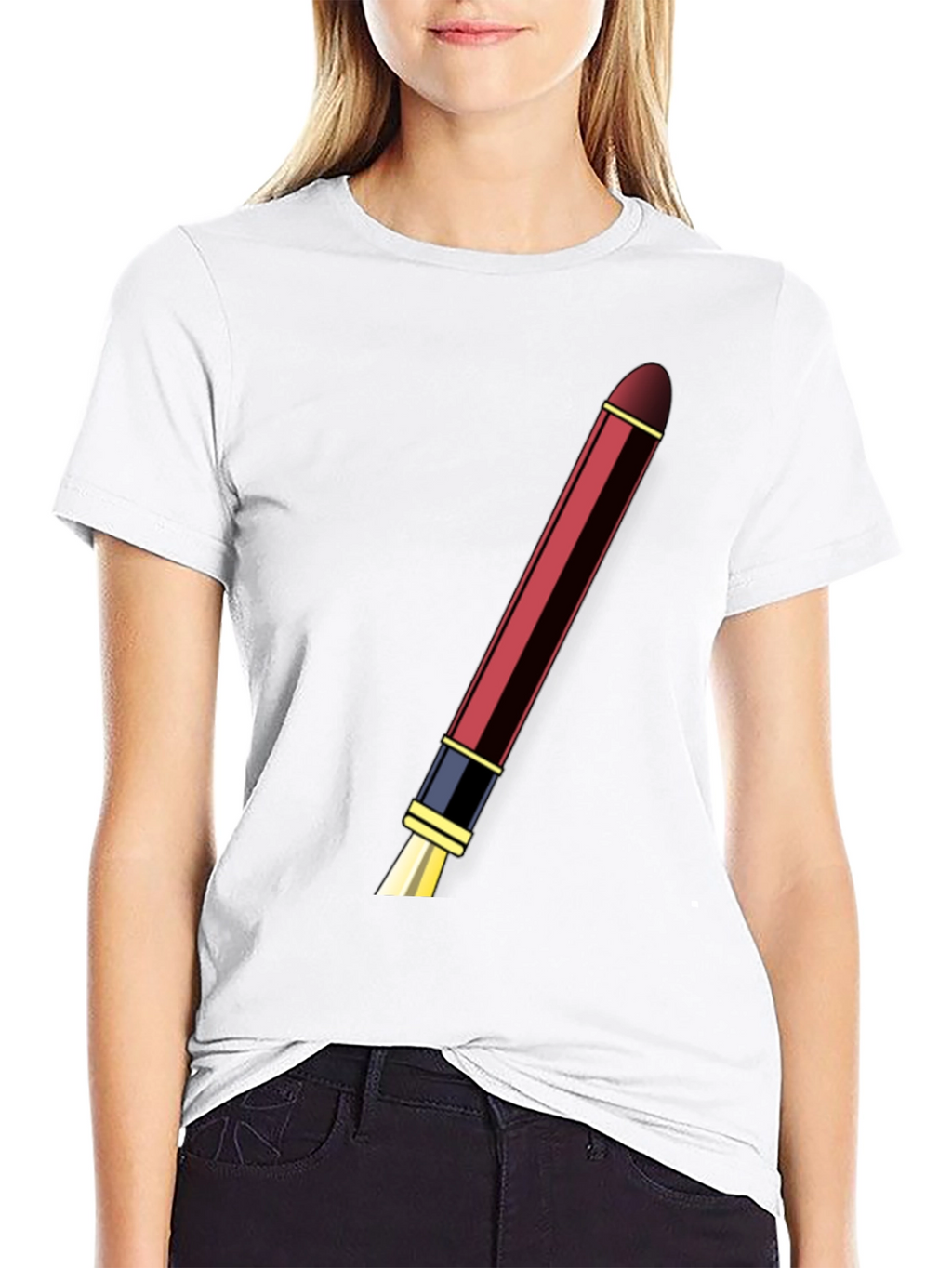 Mens Black T-shirt with Pen Design