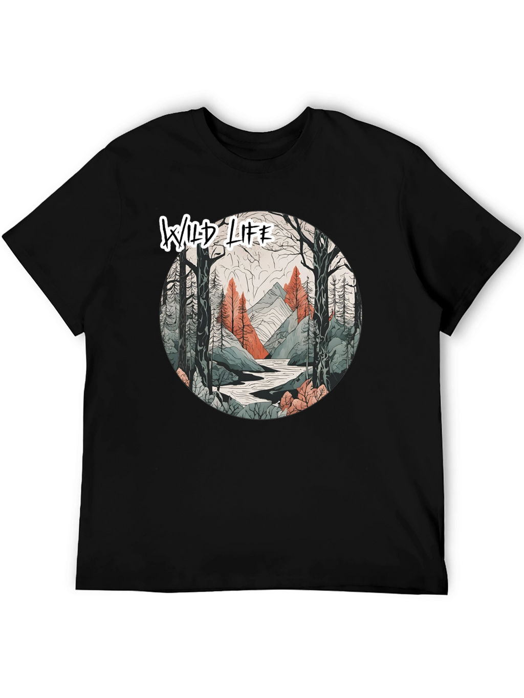 Wild Life Graphic Black T-Shirt