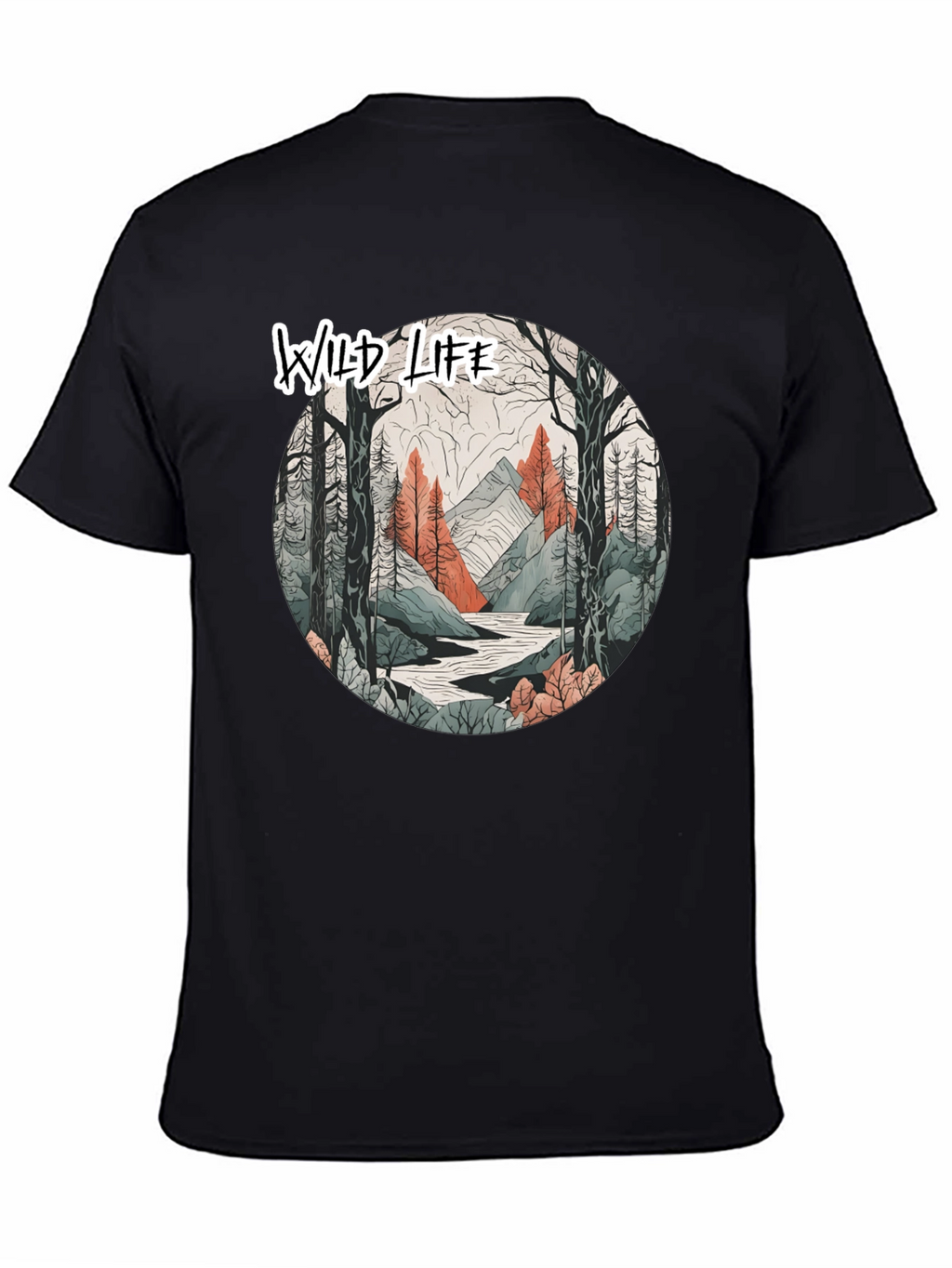 Wild Life Graphic Black T-Shirt