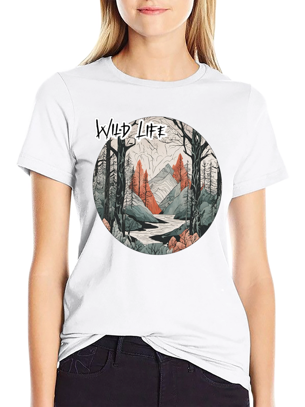 Wild Life Graphic Black T-Shirt