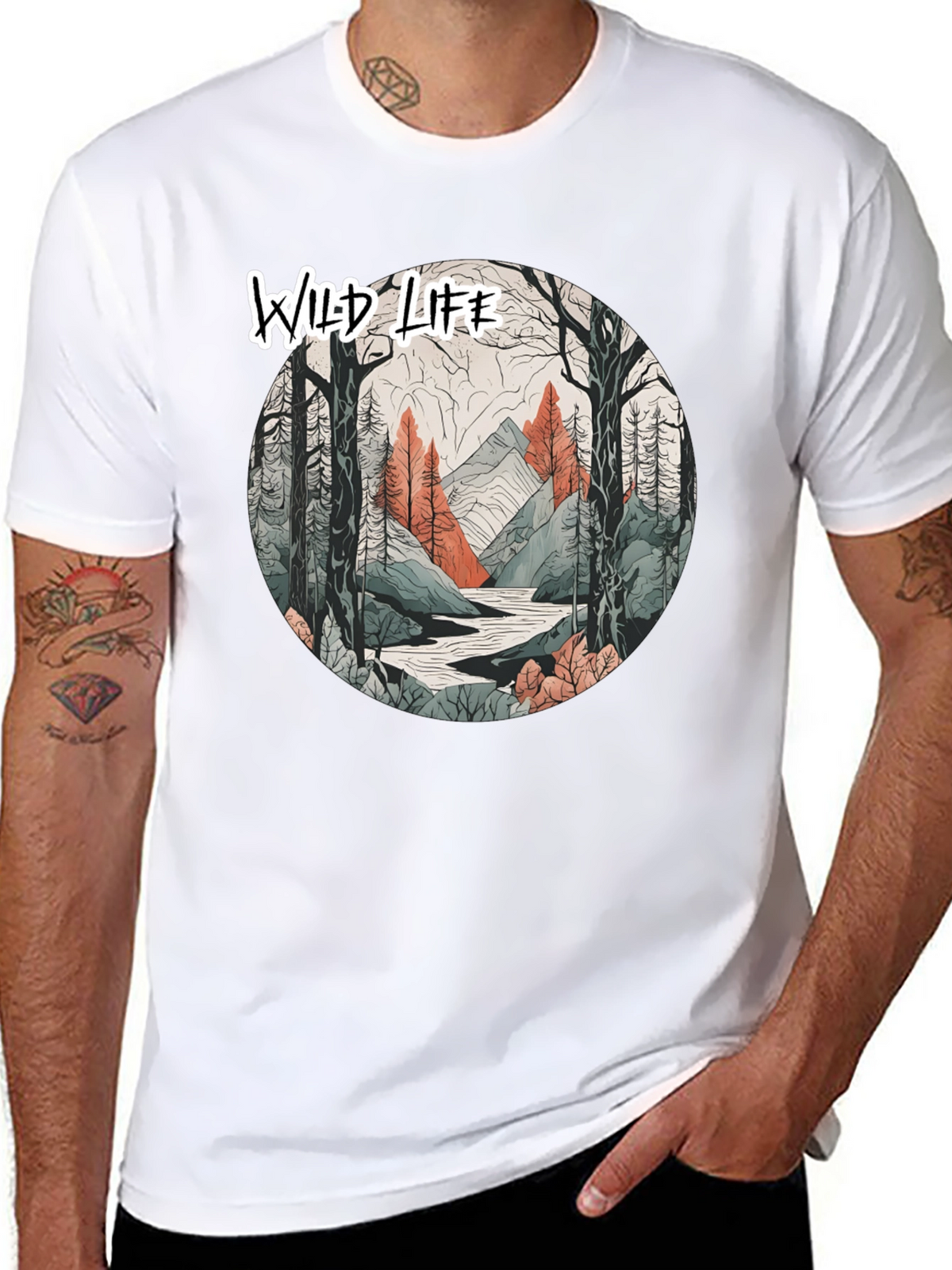 Wild Life Graphic Black T-Shirt