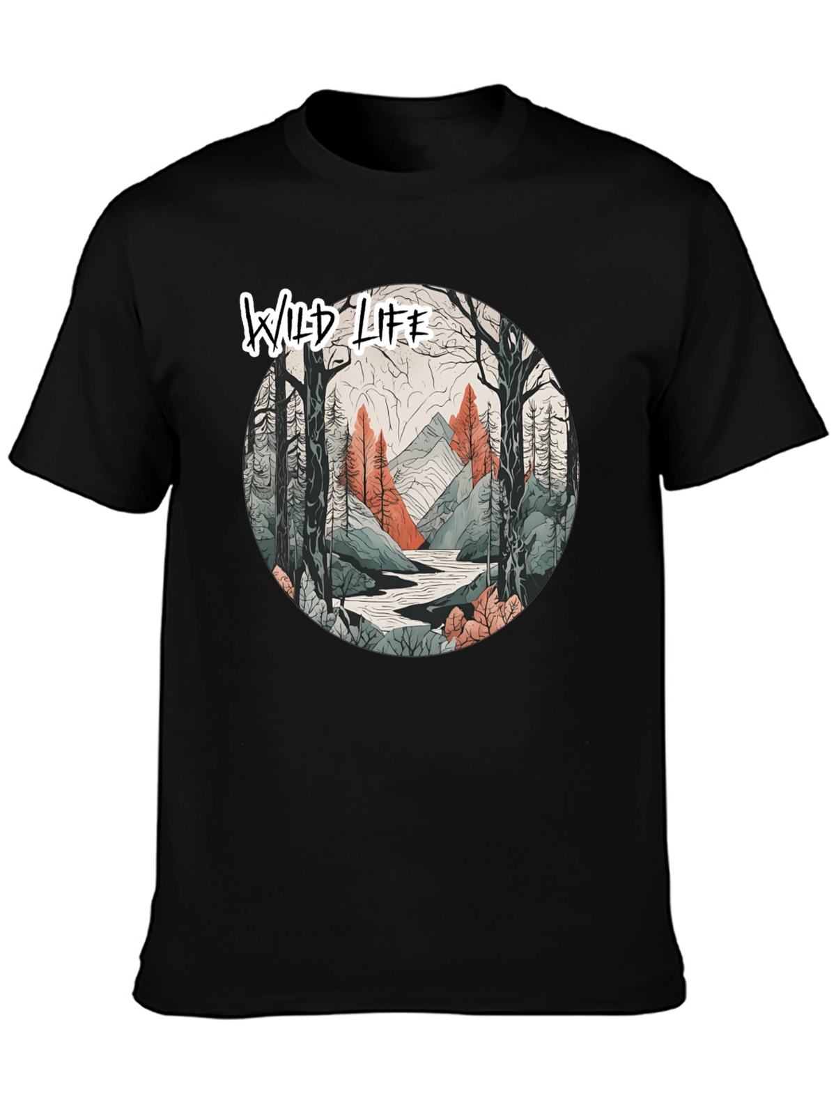 Wild Life Graphic Black T-Shirt