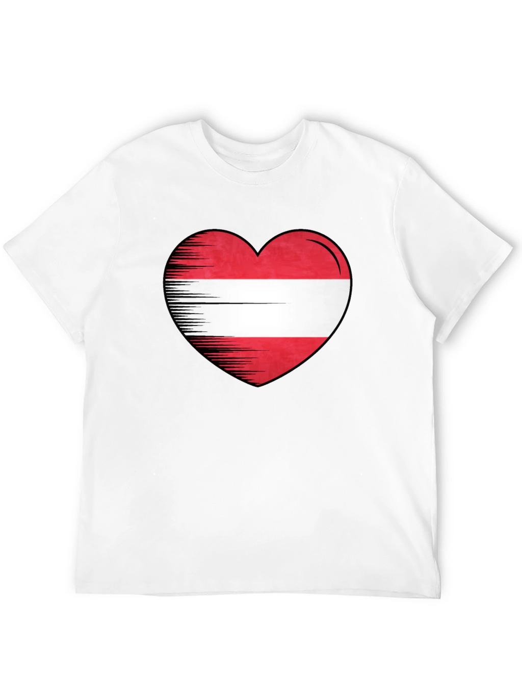 Austria Heart Flag Graphic Tee - Black