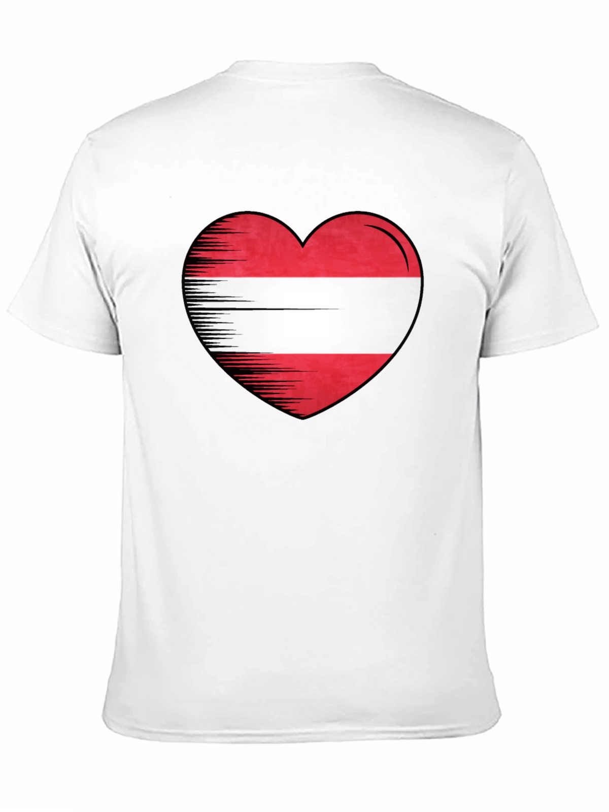 Austria Heart Flag Graphic Tee - Black