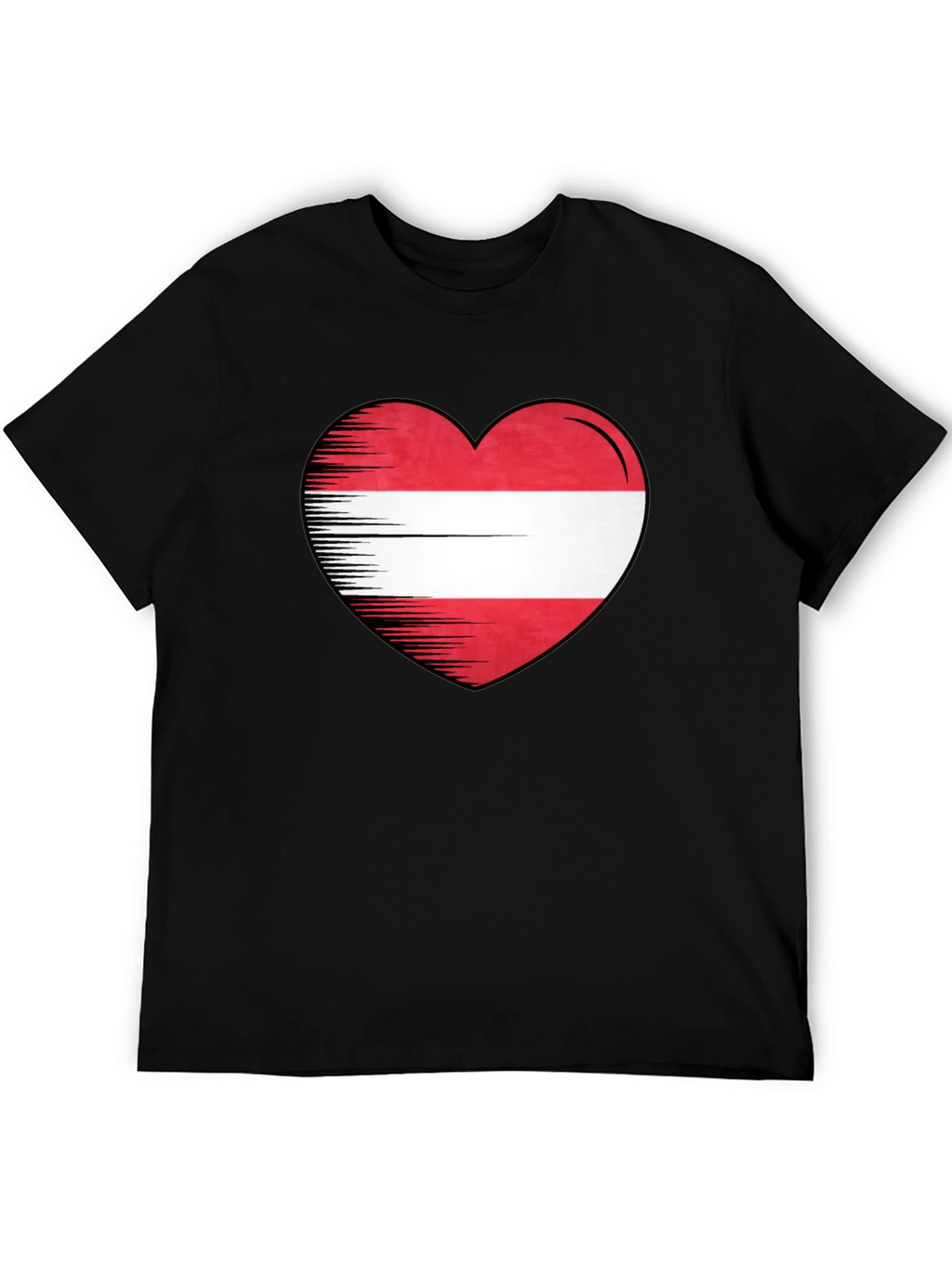 Austria Heart Flag Graphic Tee - Black