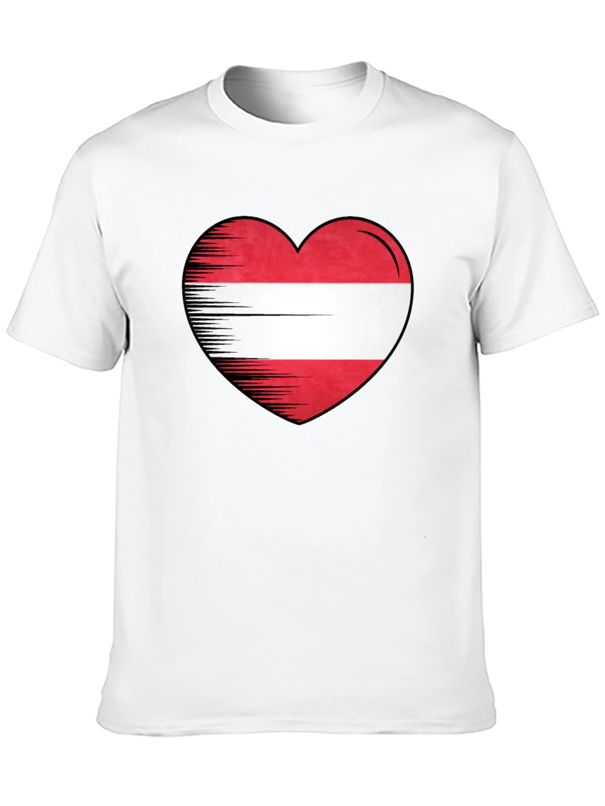 Austria Heart Flag Graphic Tee - Black