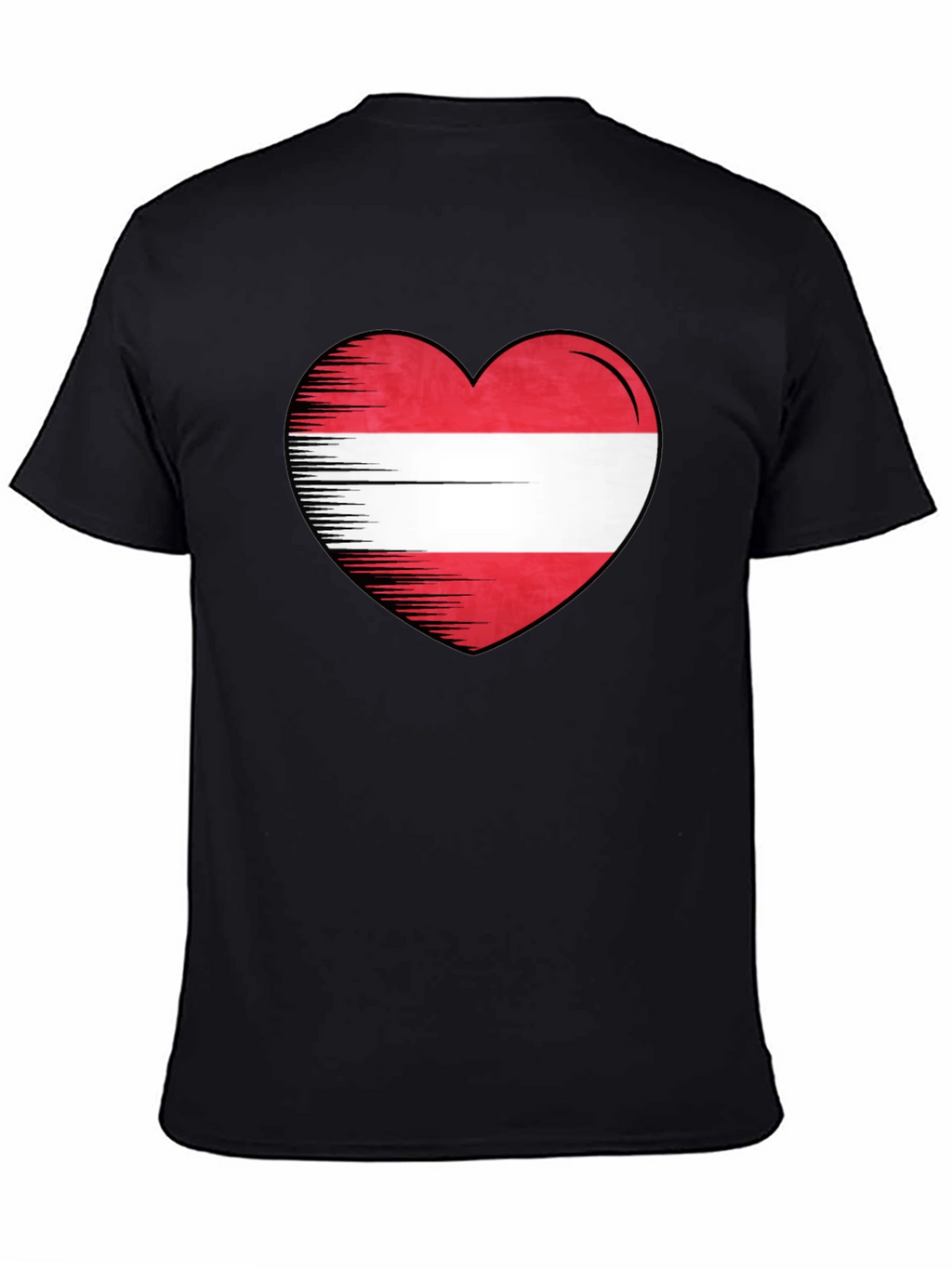 Austria Heart Flag Graphic Tee - Black