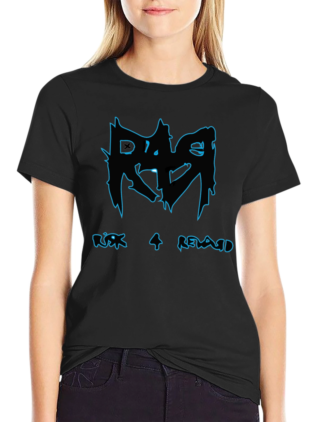 Risk 4 Reward Graphic Print Black T-Shirt