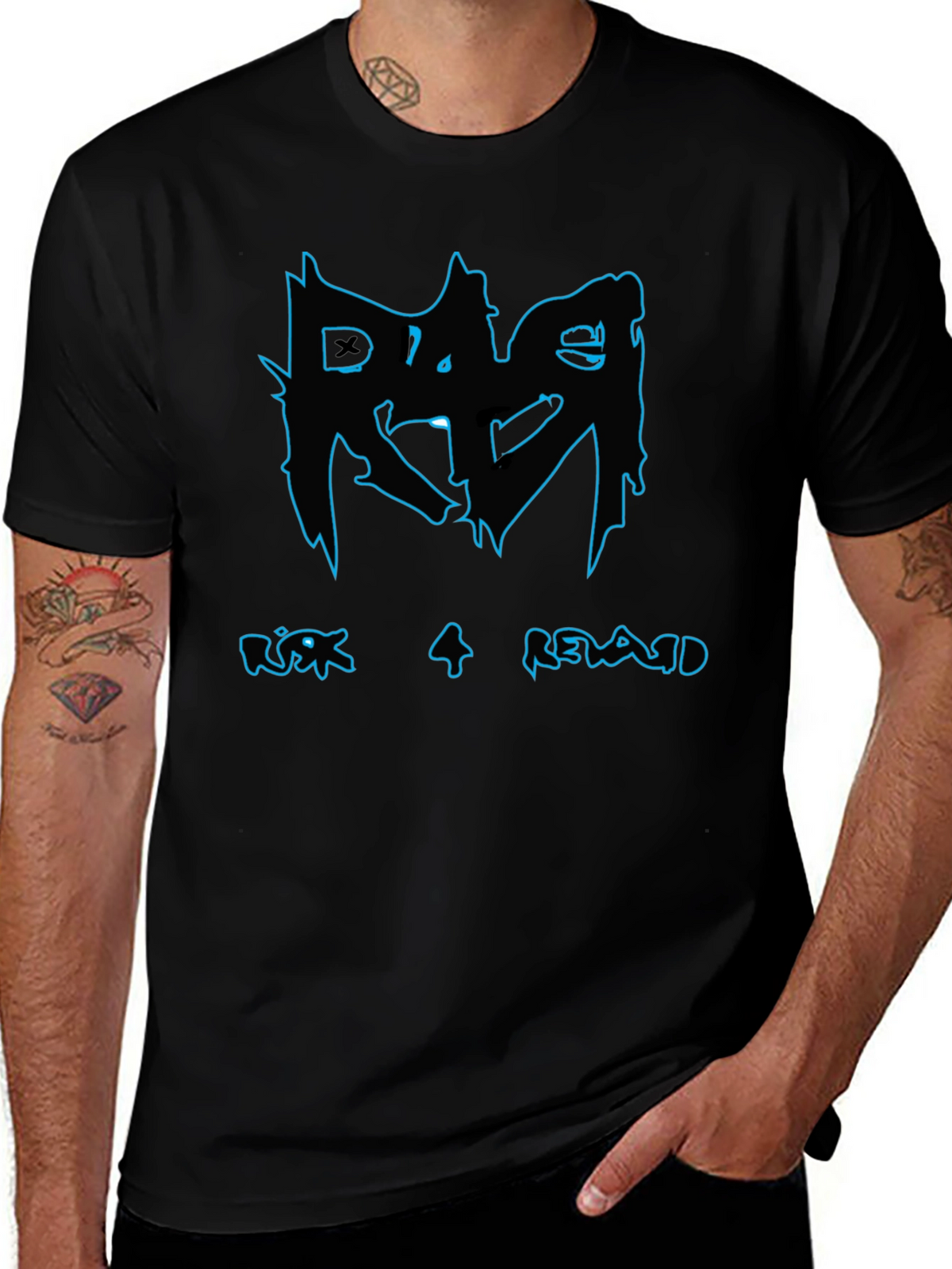 Risk 4 Reward Graphic Print Black T-Shirt