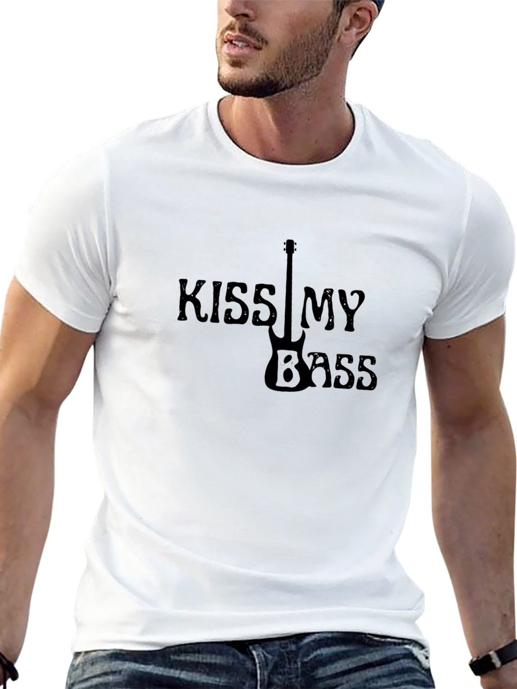 Kiss My Bass Graphic T-Shirt - Black