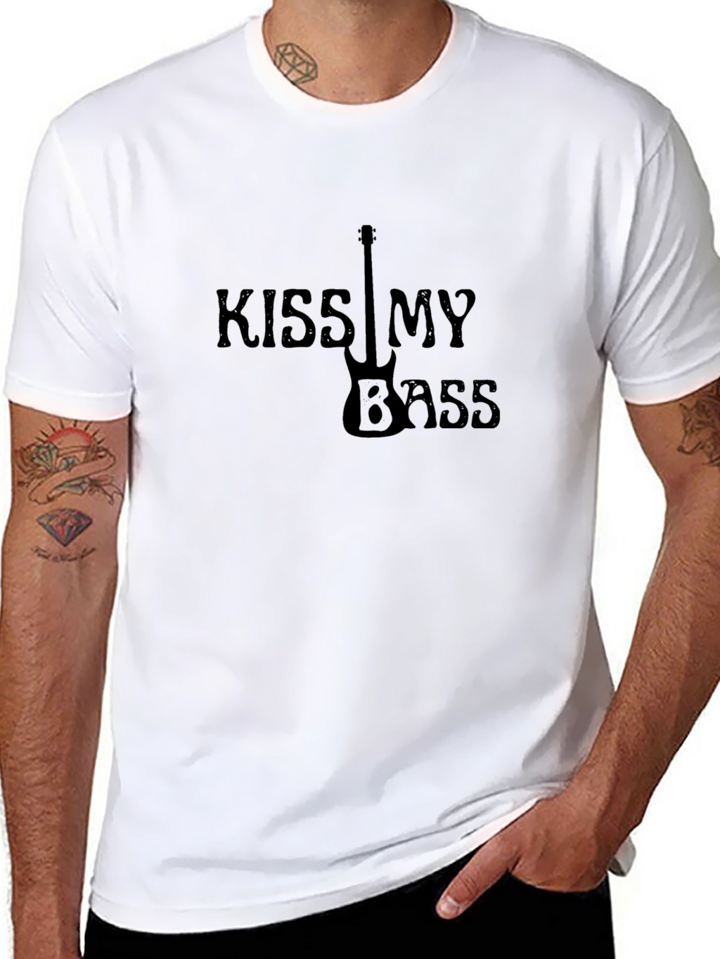 Kiss My Bass Graphic T-Shirt - Black