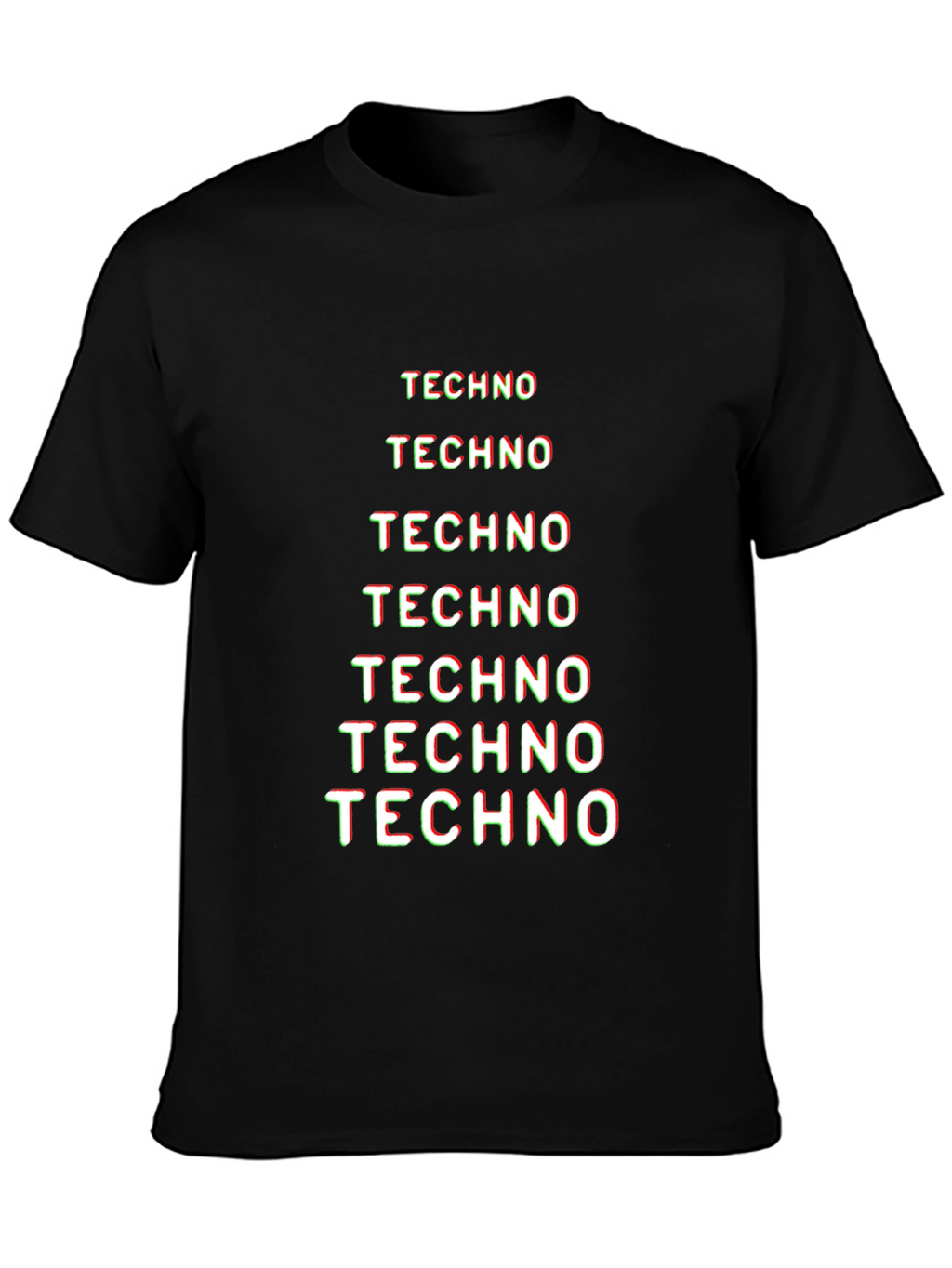 Techno Graphic Tee - Black Cotton T-Shirt