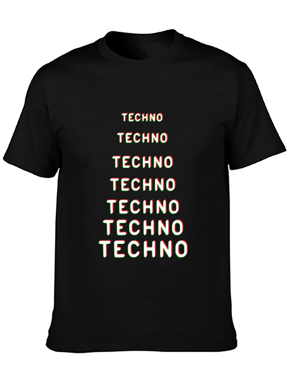 Techno Graphic Tee - Black Cotton T-Shirt