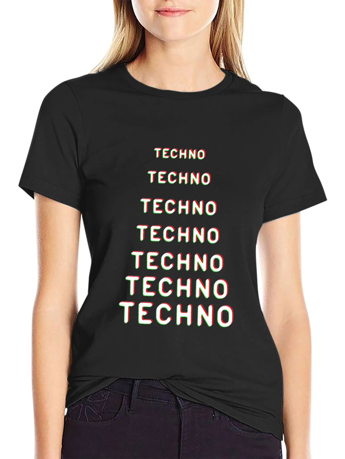 Techno Graphic Tee - Black Cotton T-Shirt