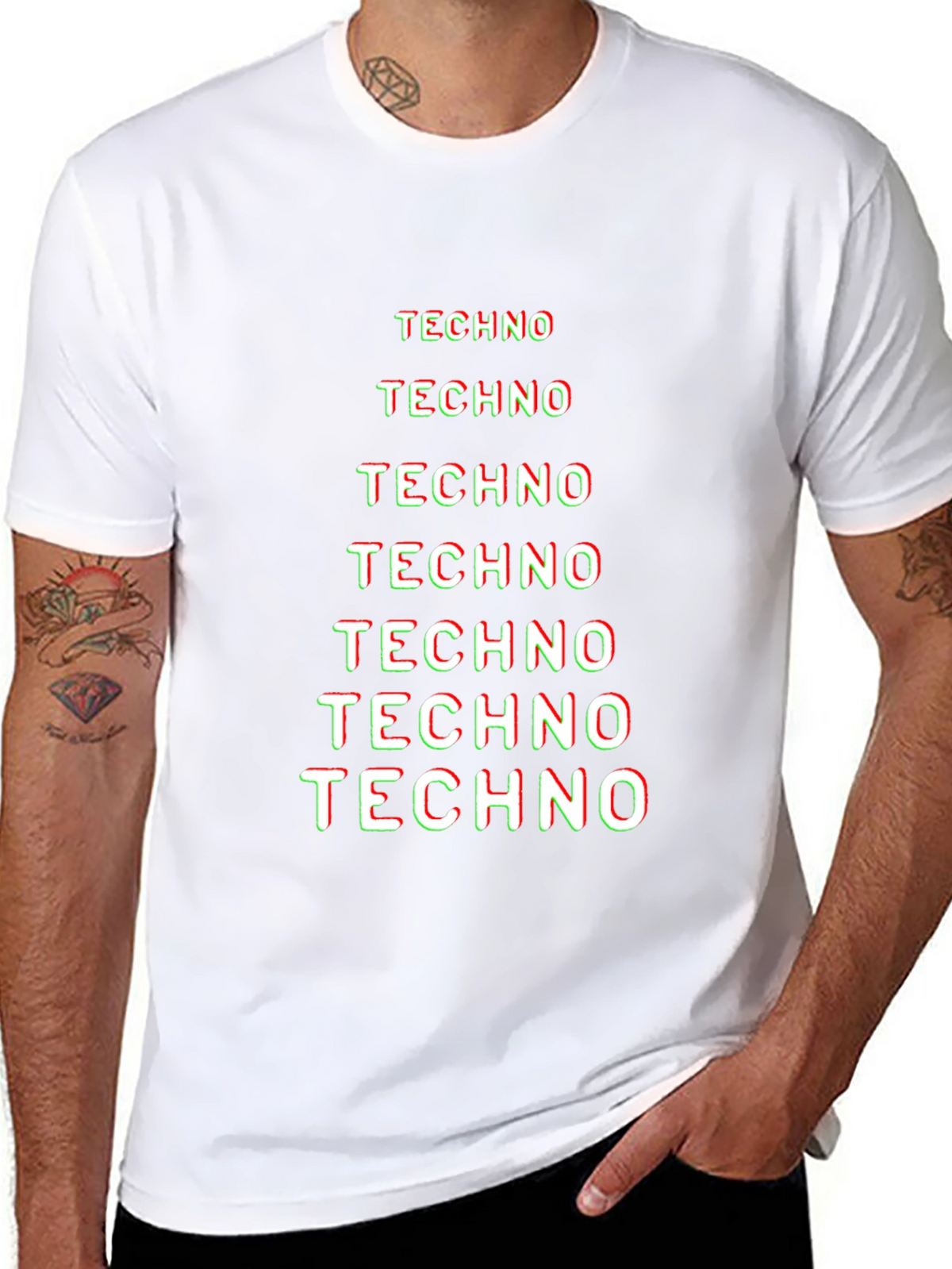 Techno Graphic Tee - Black Cotton T-Shirt