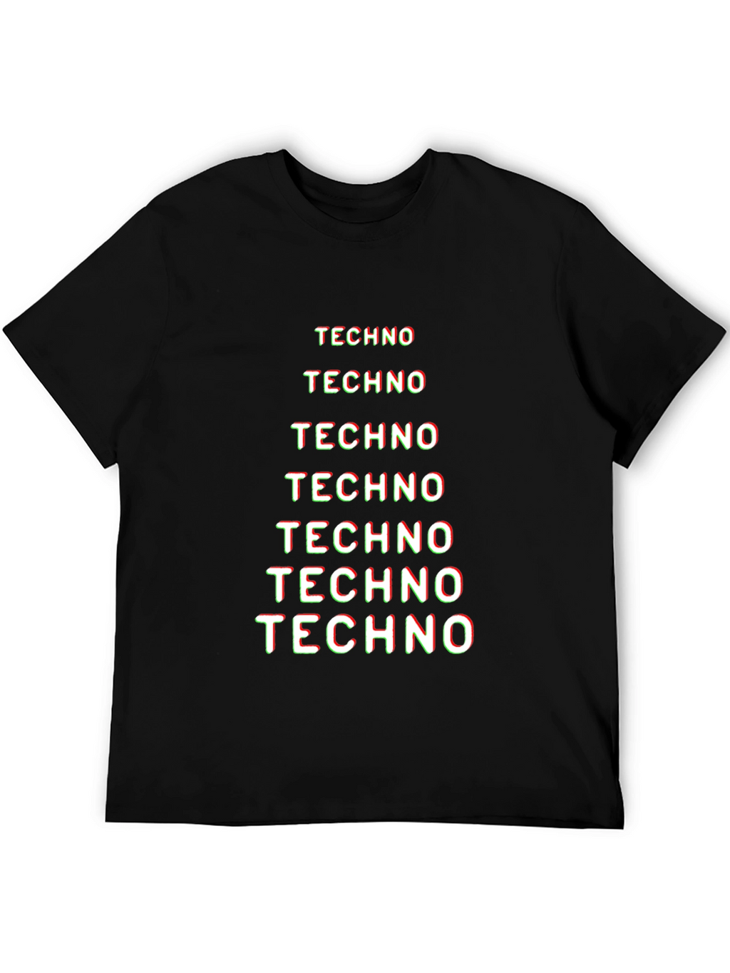 Techno Graphic Tee - Black Cotton T-Shirt