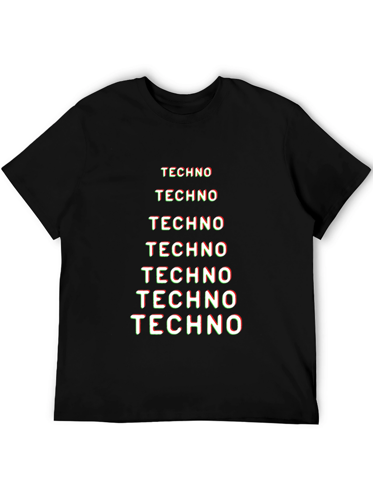 Techno Graphic Tee - Black Cotton T-Shirt
