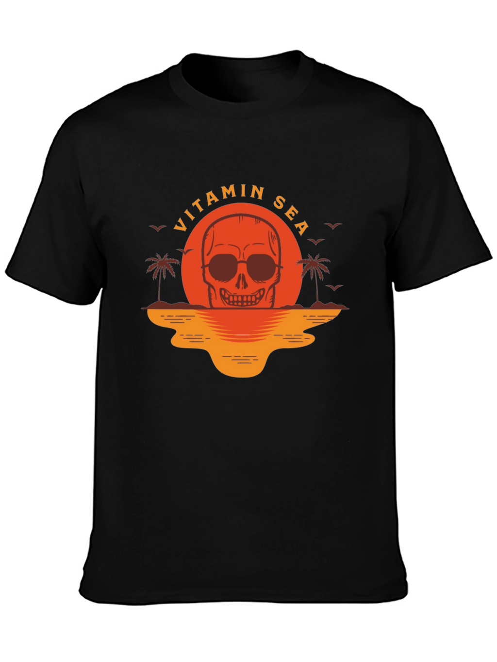 Vitamin Sea Skull Graphic T-Shirt - Black