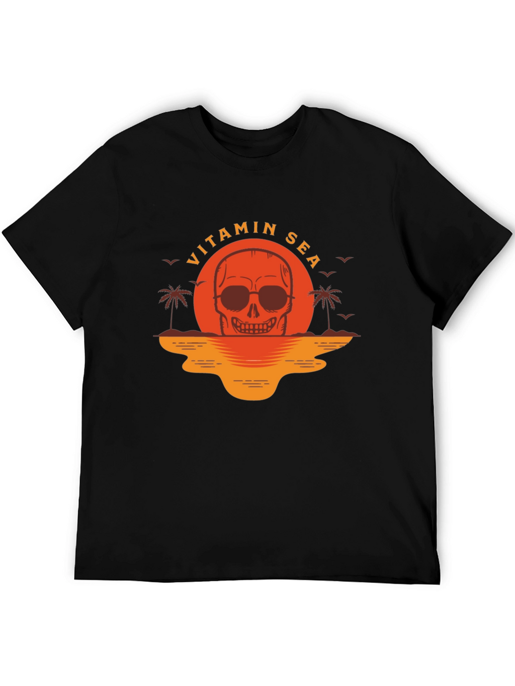 Vitamin Sea Skull Graphic T-Shirt - Black
