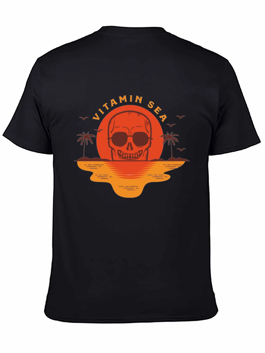 Vitamin Sea Skull Graphic T-Shirt - Black
