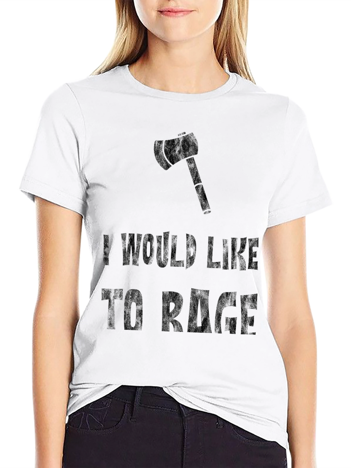I Would Like to Rage Black Graphic Tee