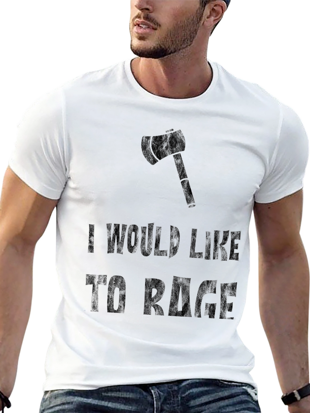 I Would Like to Rage Black Graphic Tee