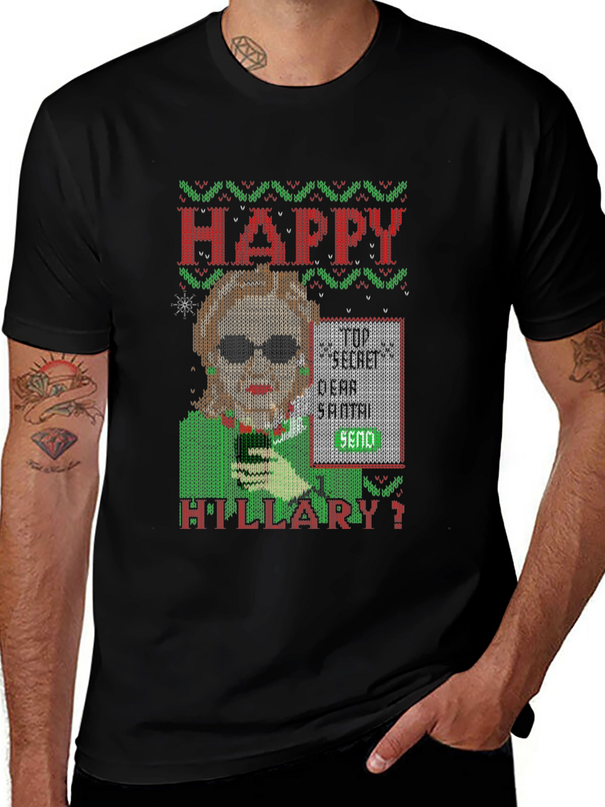 Happy Hillary Funny Christmas Sweater T-Shirt