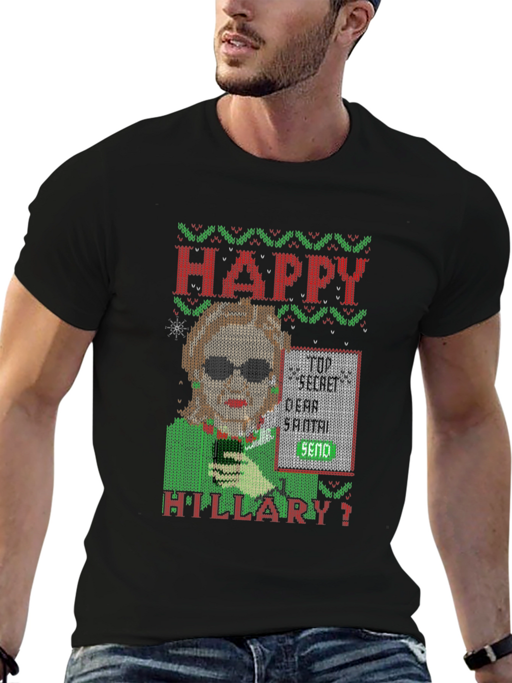 Happy Hillary Funny Christmas Sweater T-Shirt