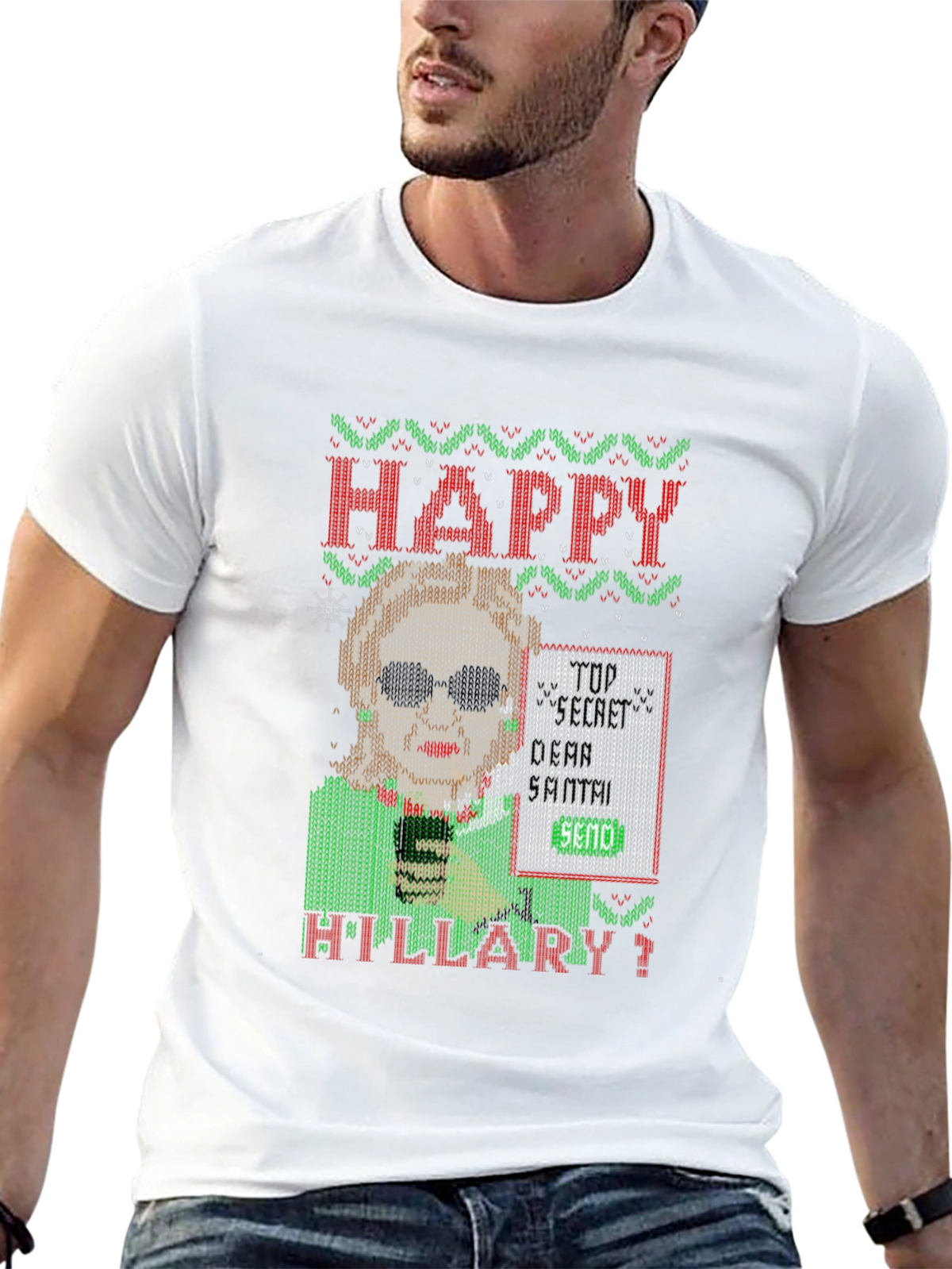Happy Hillary Funny Christmas Sweater T-Shirt