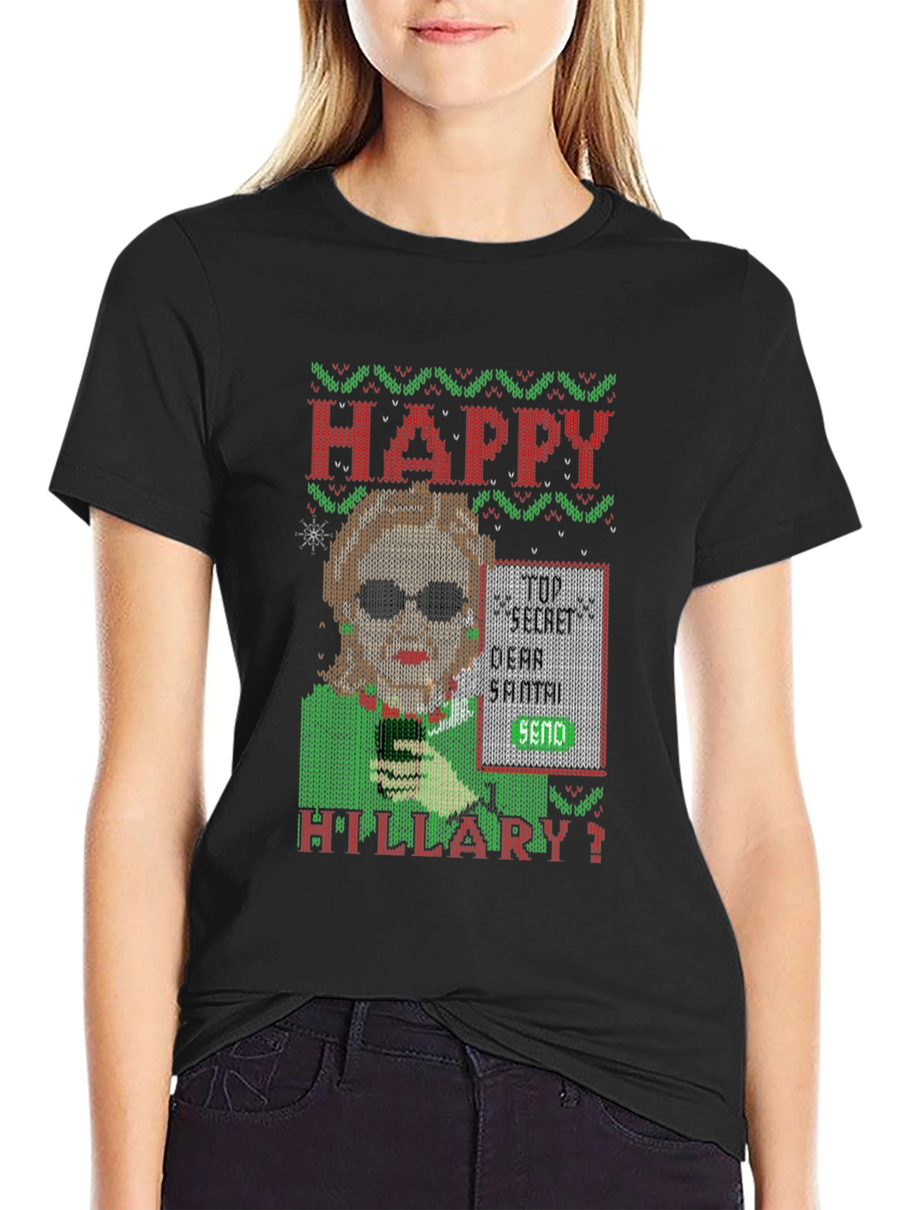 Happy Hillary Funny Christmas Sweater T-Shirt