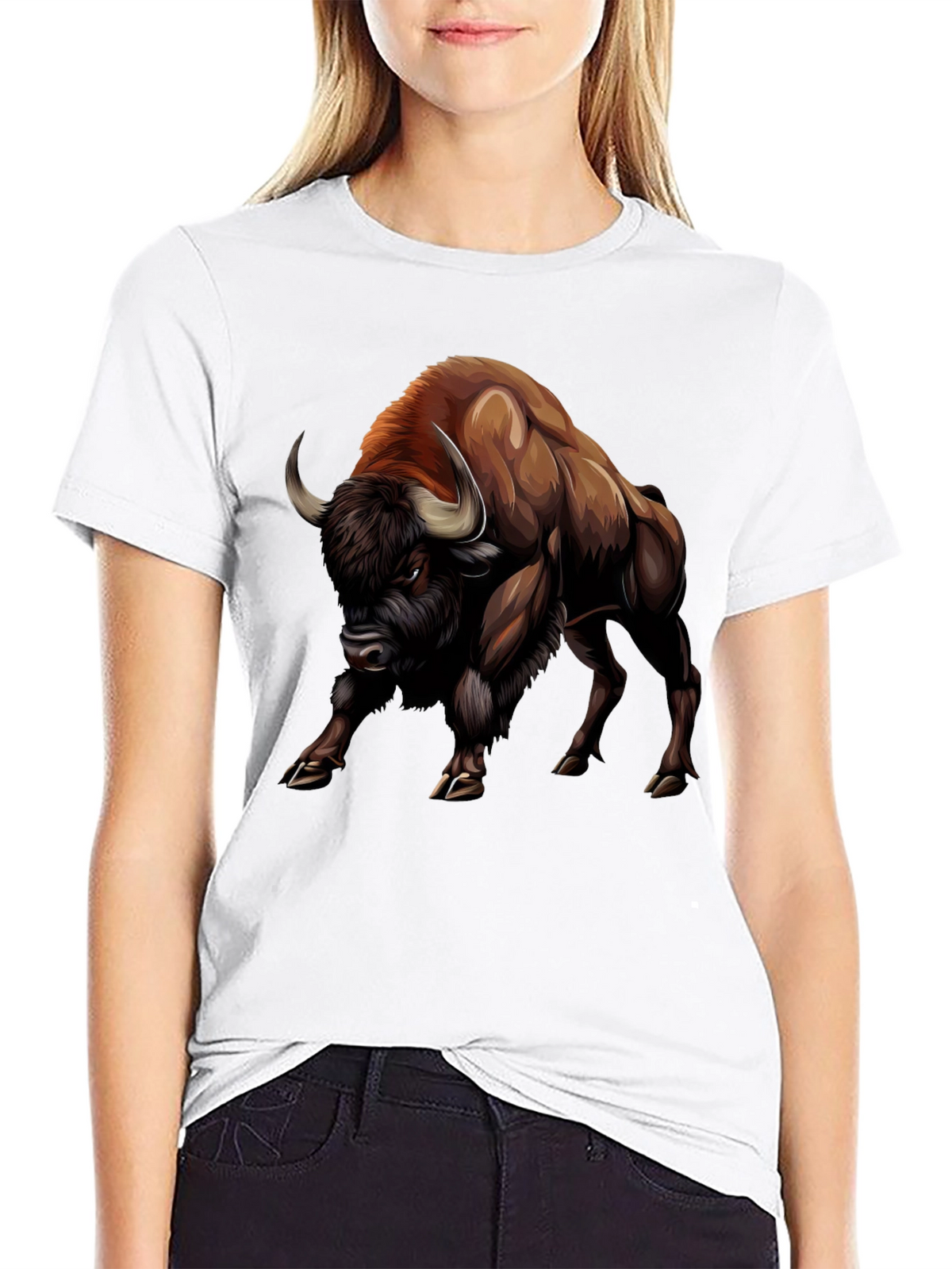 Bison Graphic Tee - Bold Animal Print