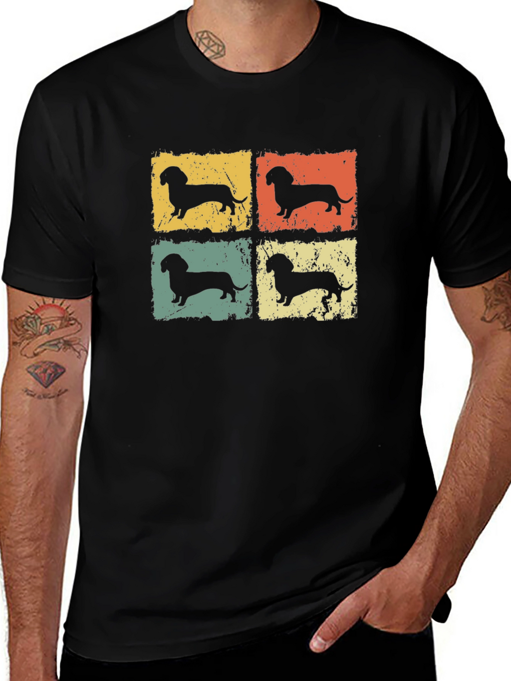 Retro Dachshund Dog Graphic T-Shirt