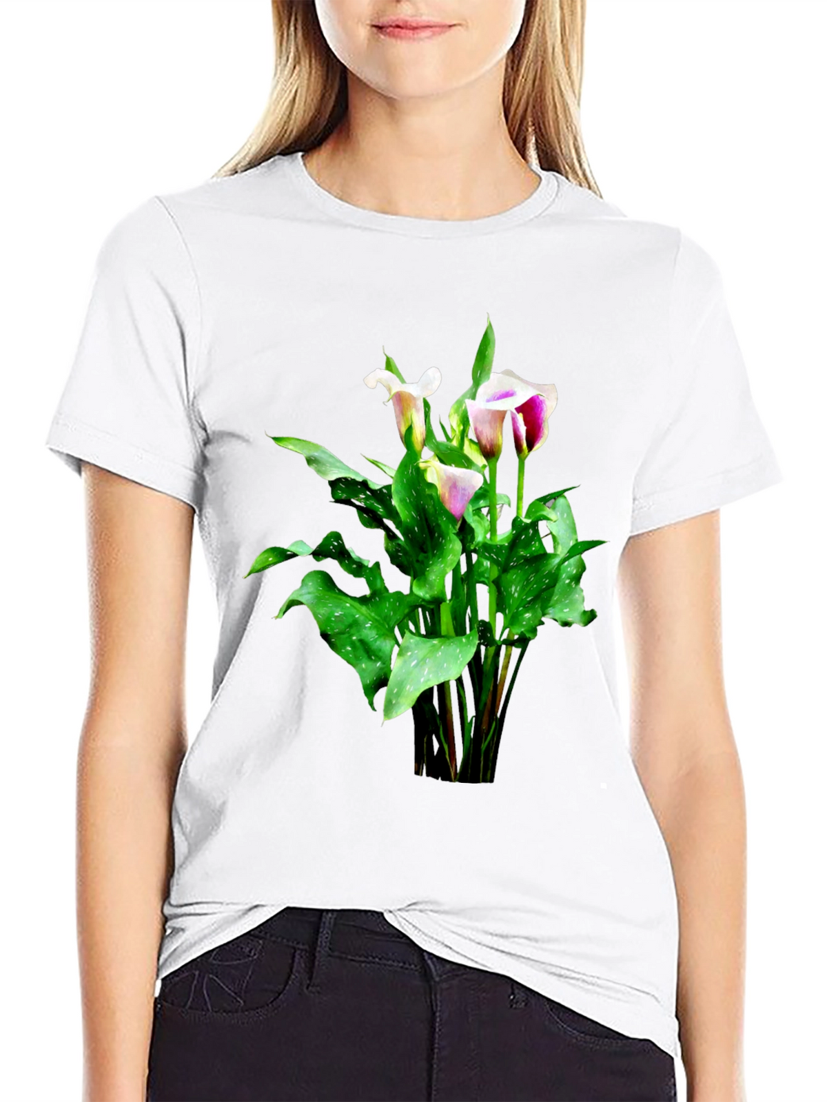Floral Graphic Tee - Calla Lily Design