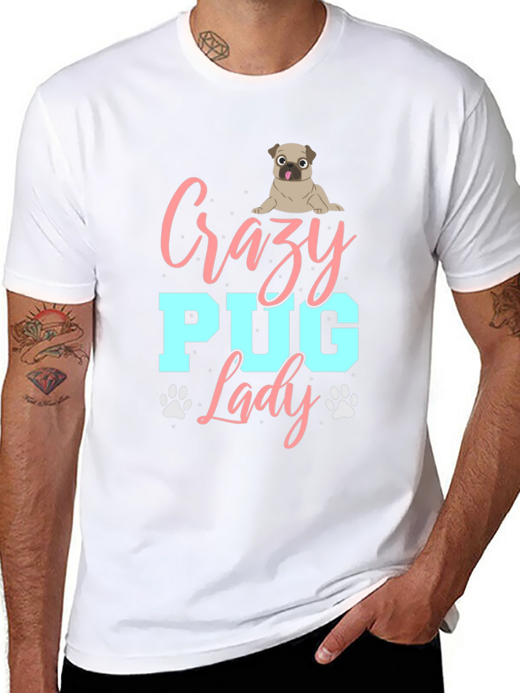 Crazy Pug Lady T-Shirt
