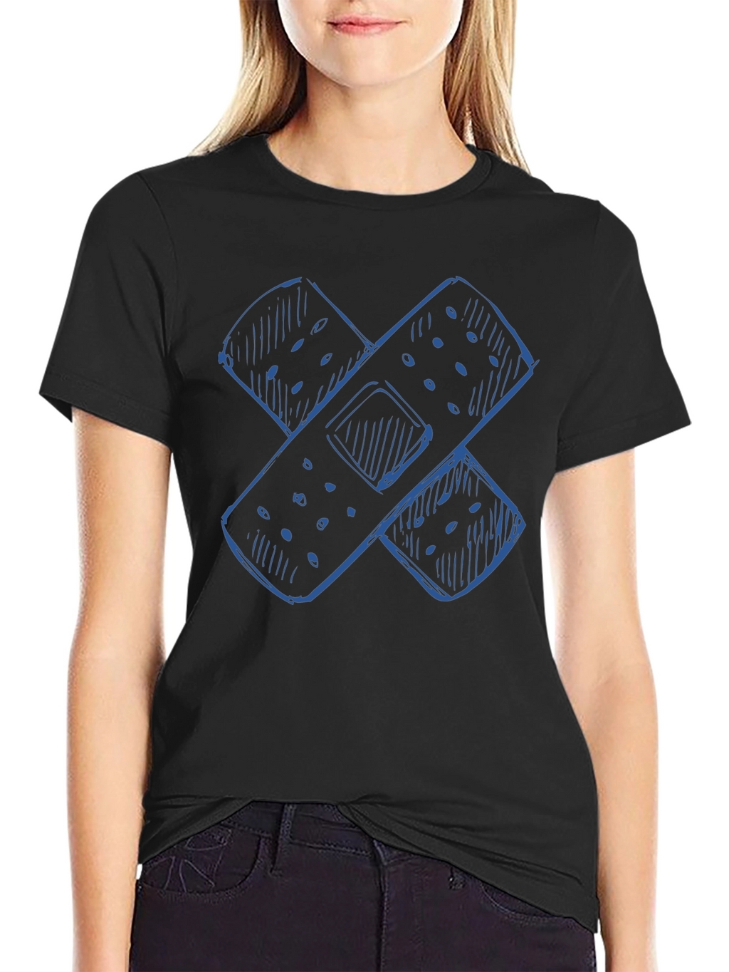 Bandage Sketch Graphic Tee - Casual Comfort