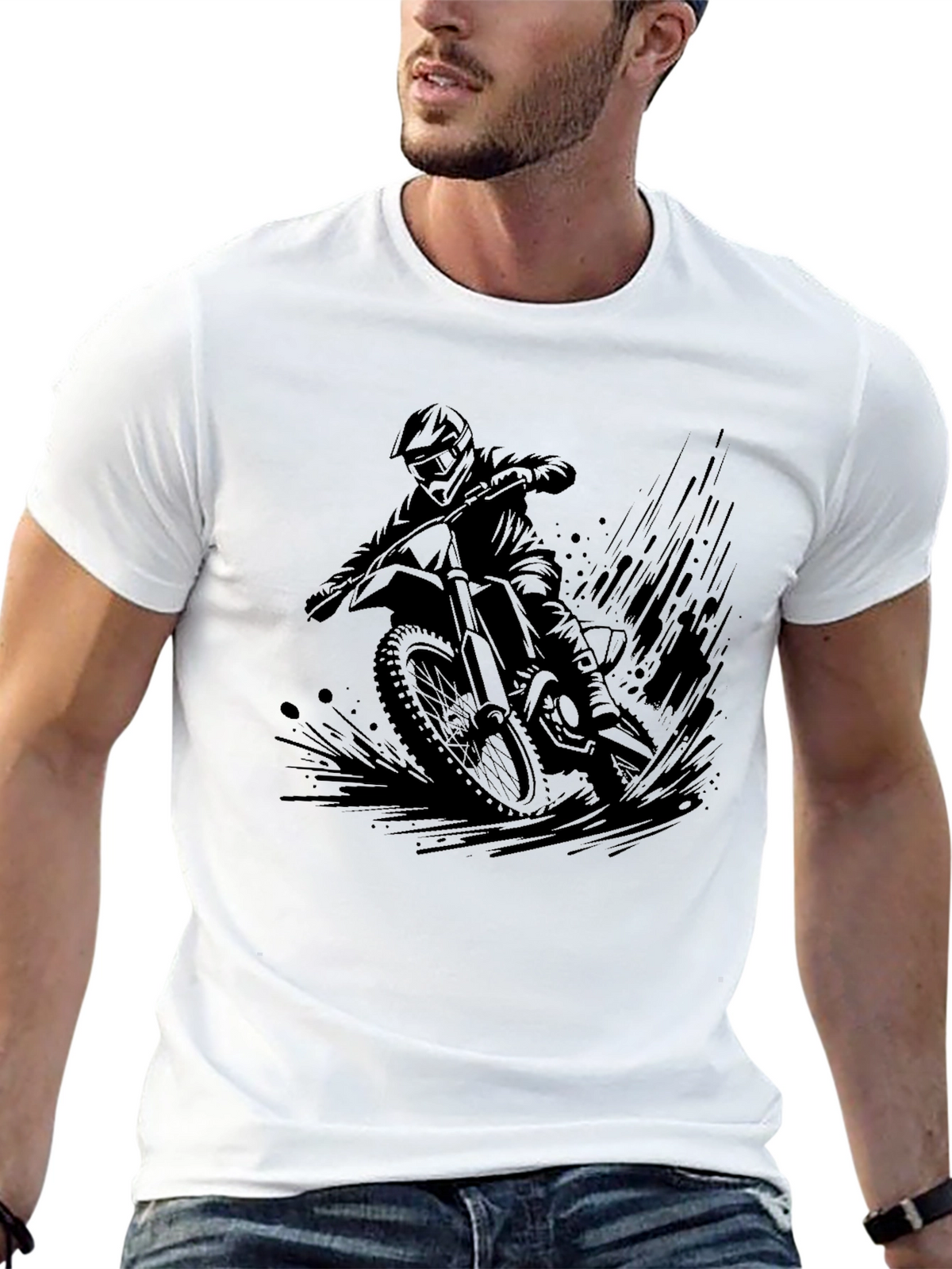 Black Motorcross Graphic Tee