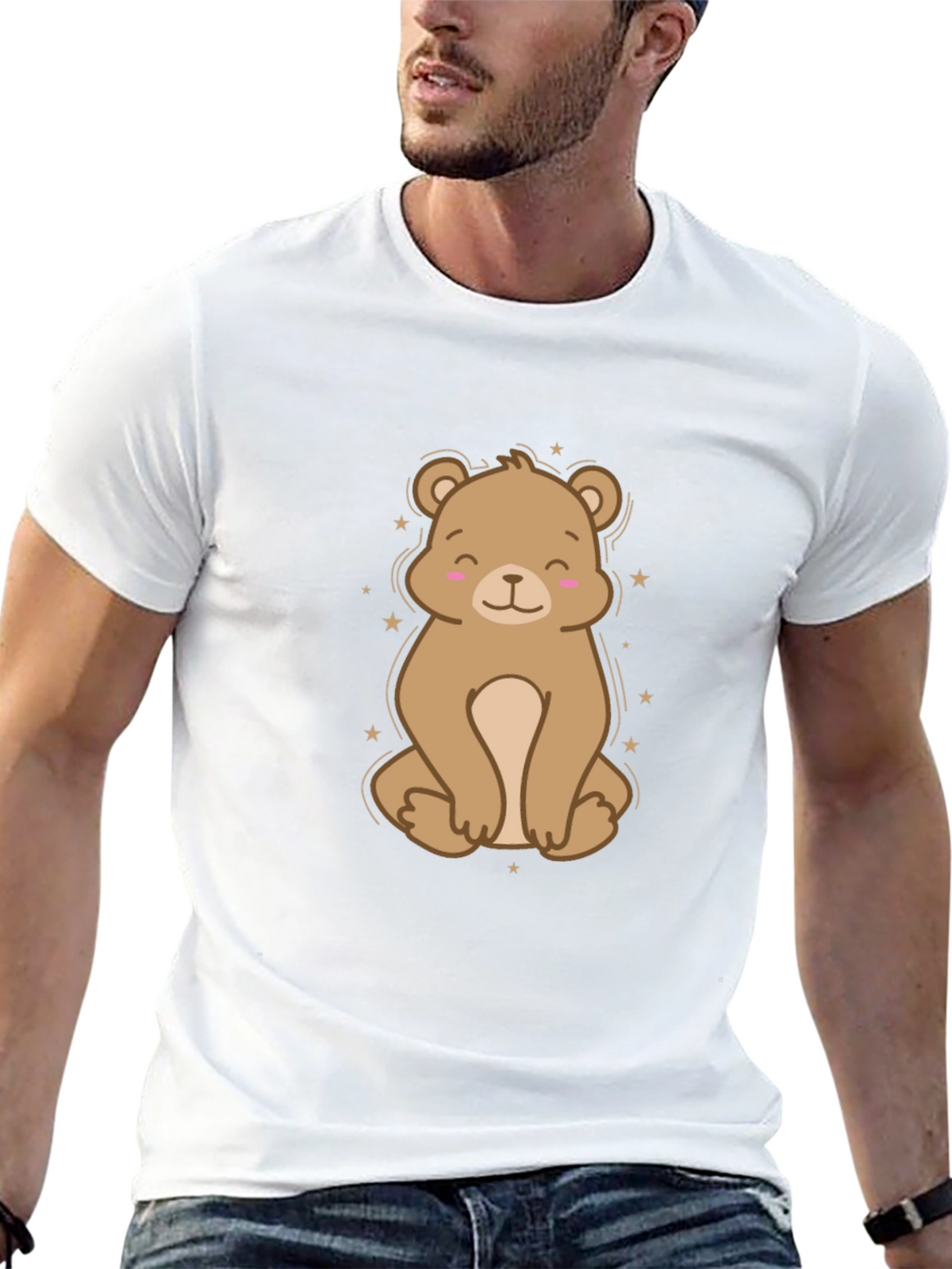 Cute Bear Graphic T-Shirt - Soft Cotton Blend