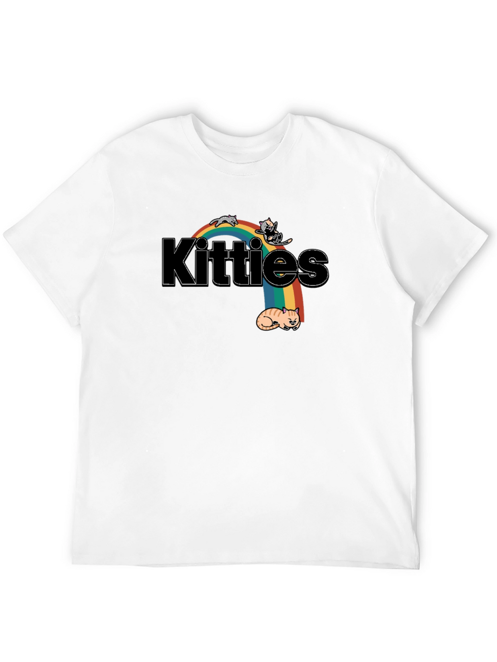 Kitties Rainbow Graphic T-Shirt - Cute Cat Lover Tee
