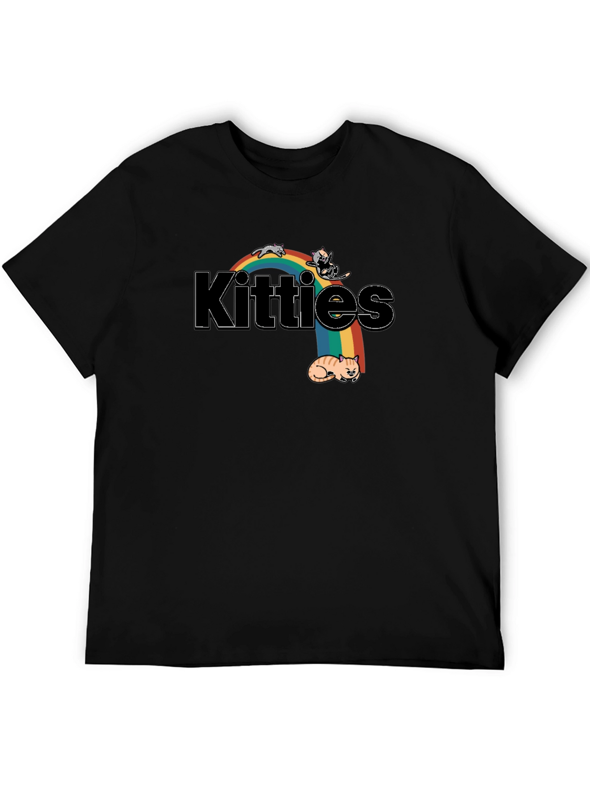 Kitties Rainbow Graphic T-Shirt - Cute Cat Lover Tee