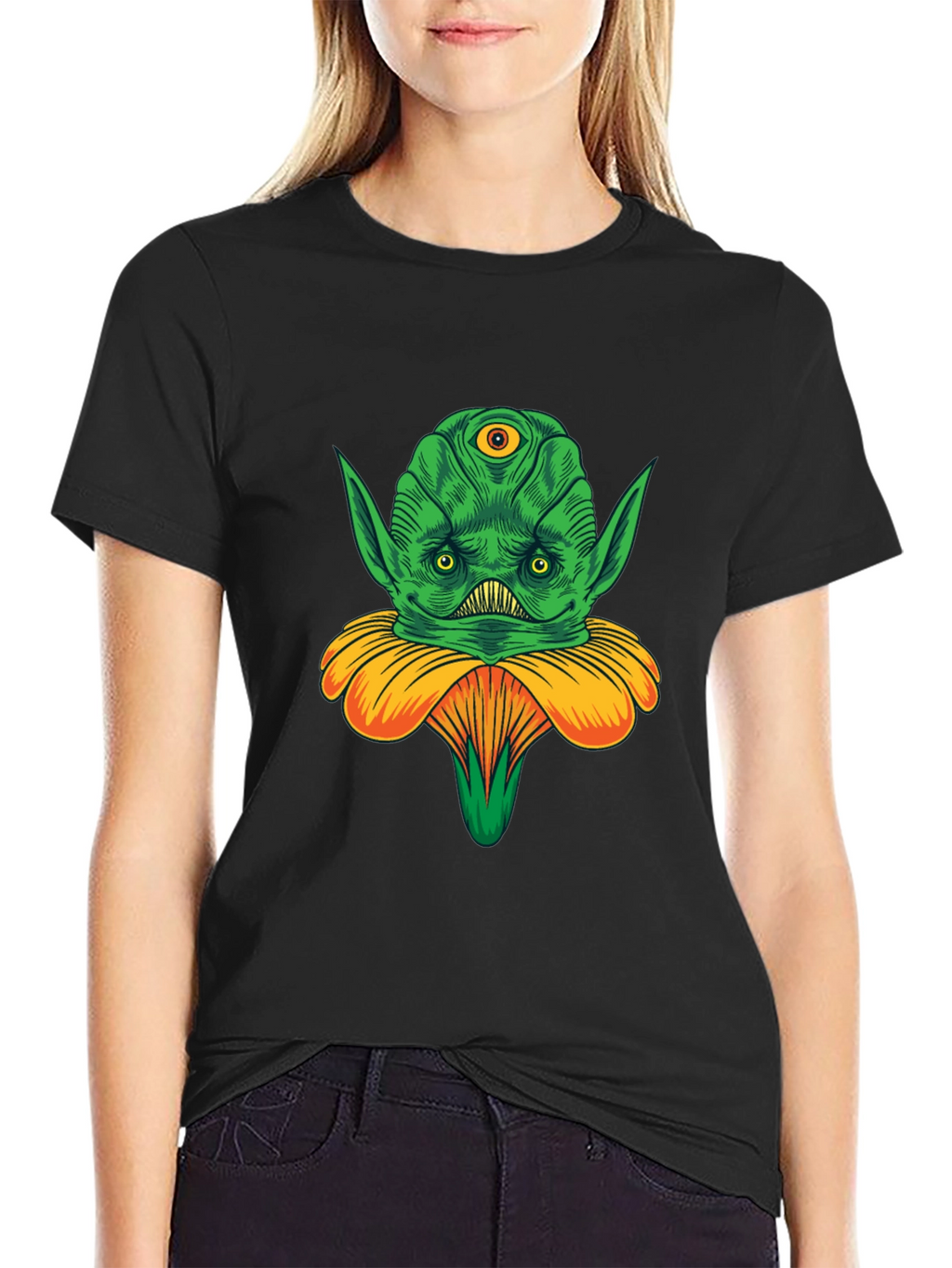 Alien Flower Graphic Tee - Unique Design