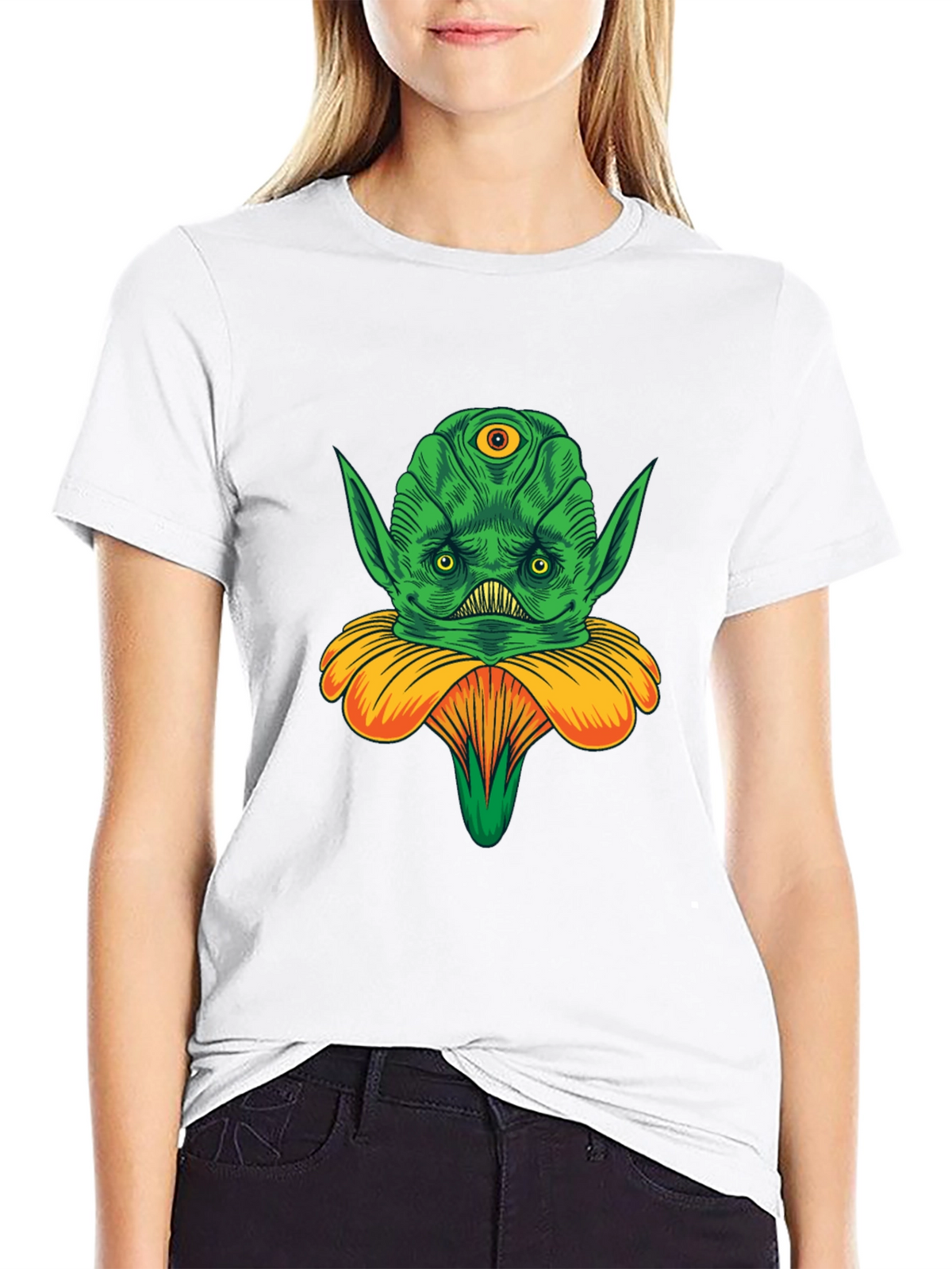 Alien Flower Graphic Tee - Unique Design