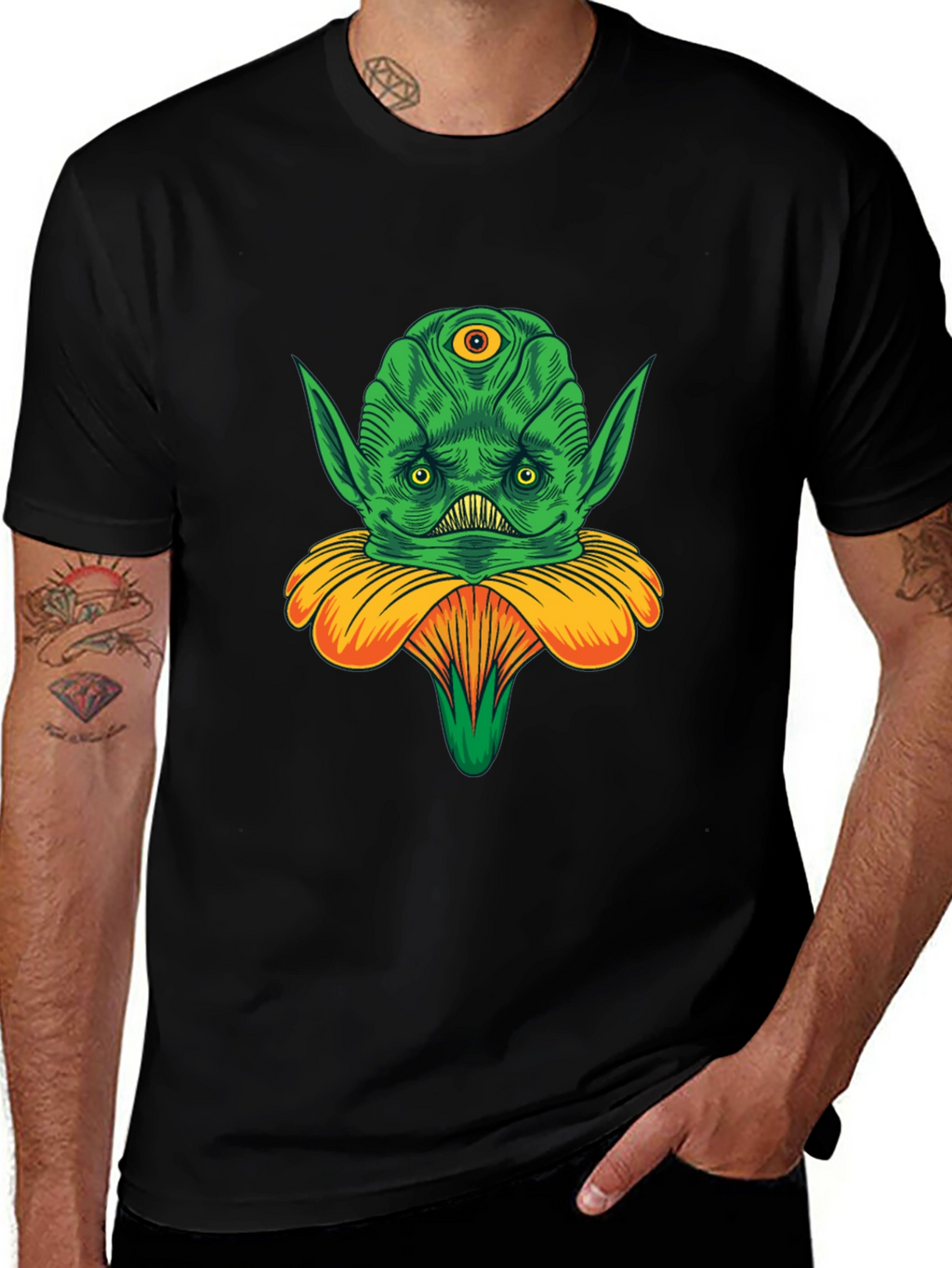 Alien Flower Graphic Tee - Unique Design