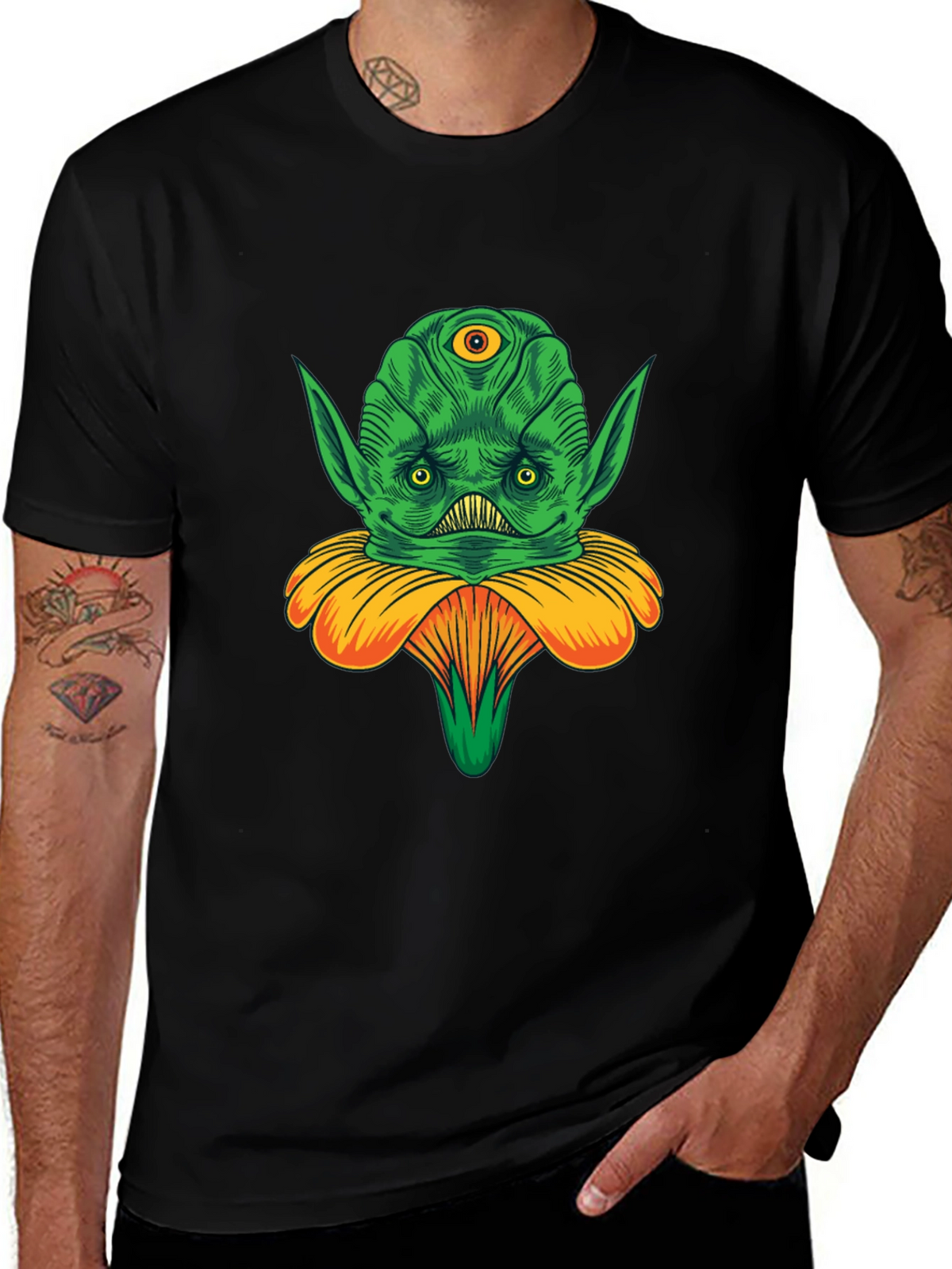Alien Flower Graphic Tee - Unique Design